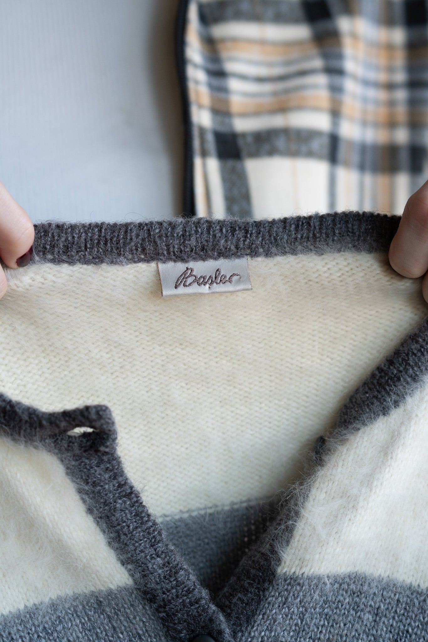 Vintage 80s Angora & Mohair Button Front Sweater