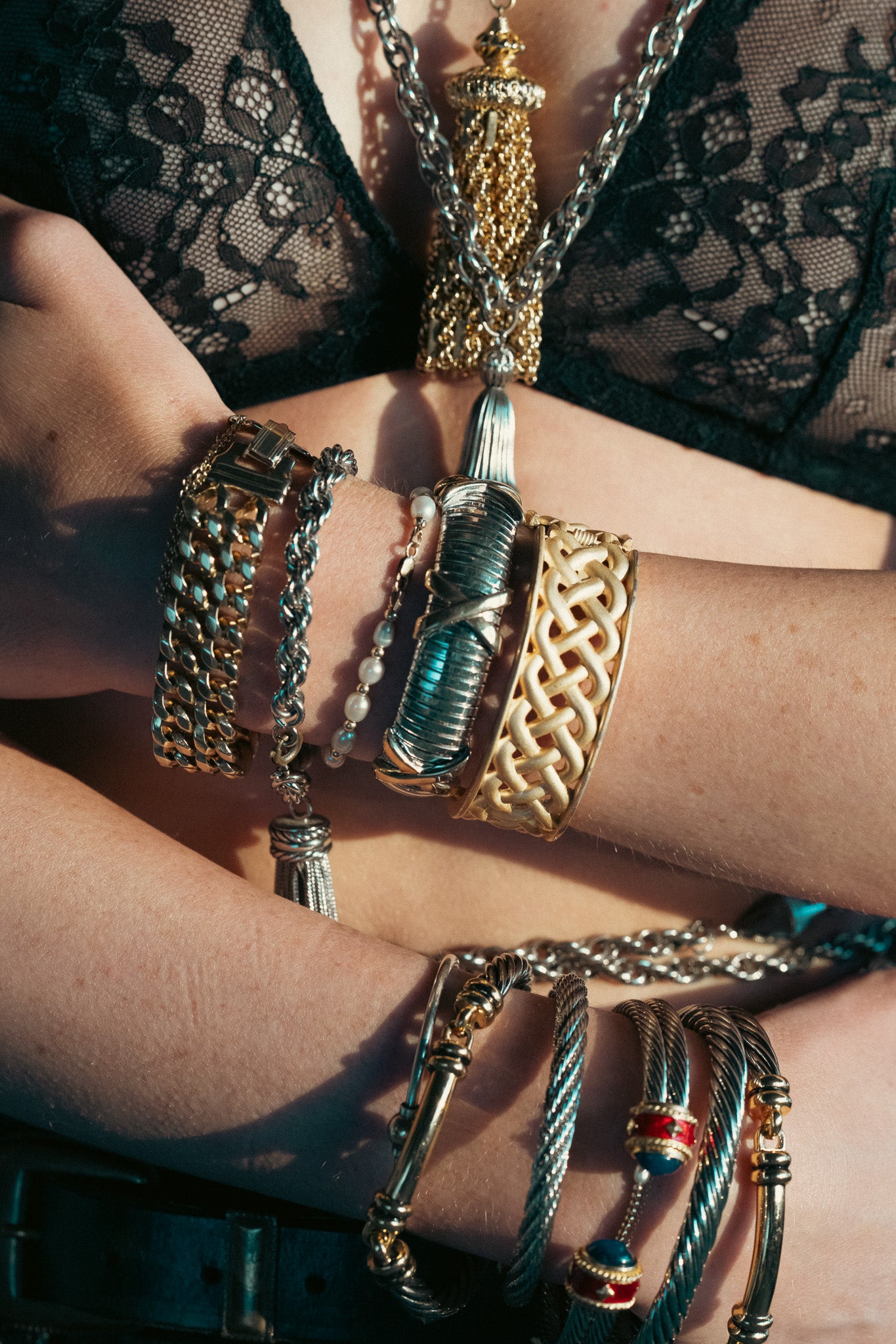 Vintage Double Cuban Link Chain Bracelet