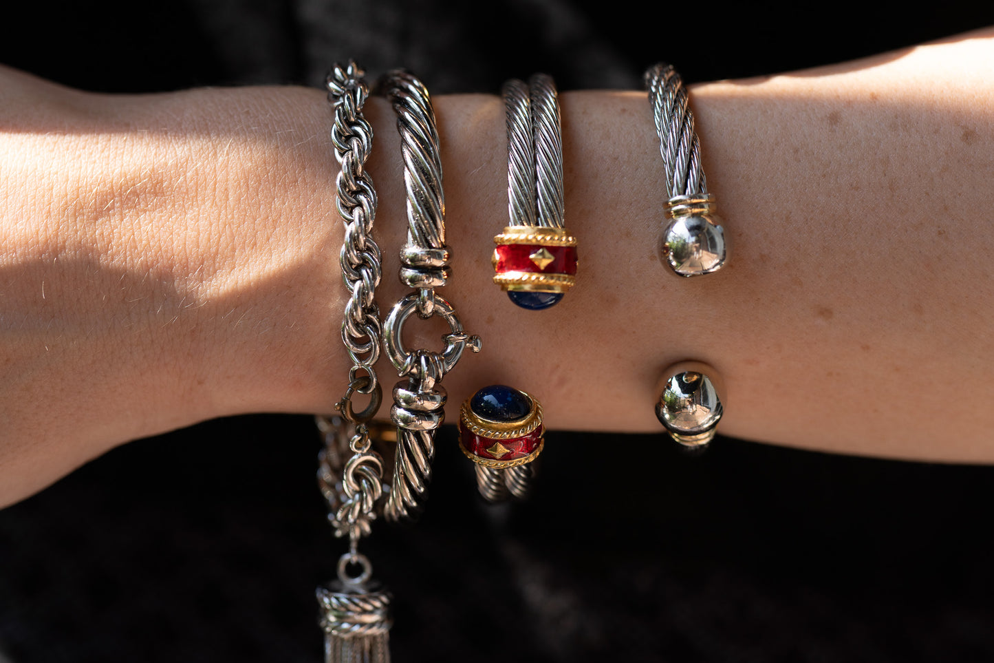 Vintage Etruscan Twisted Cable Cuff