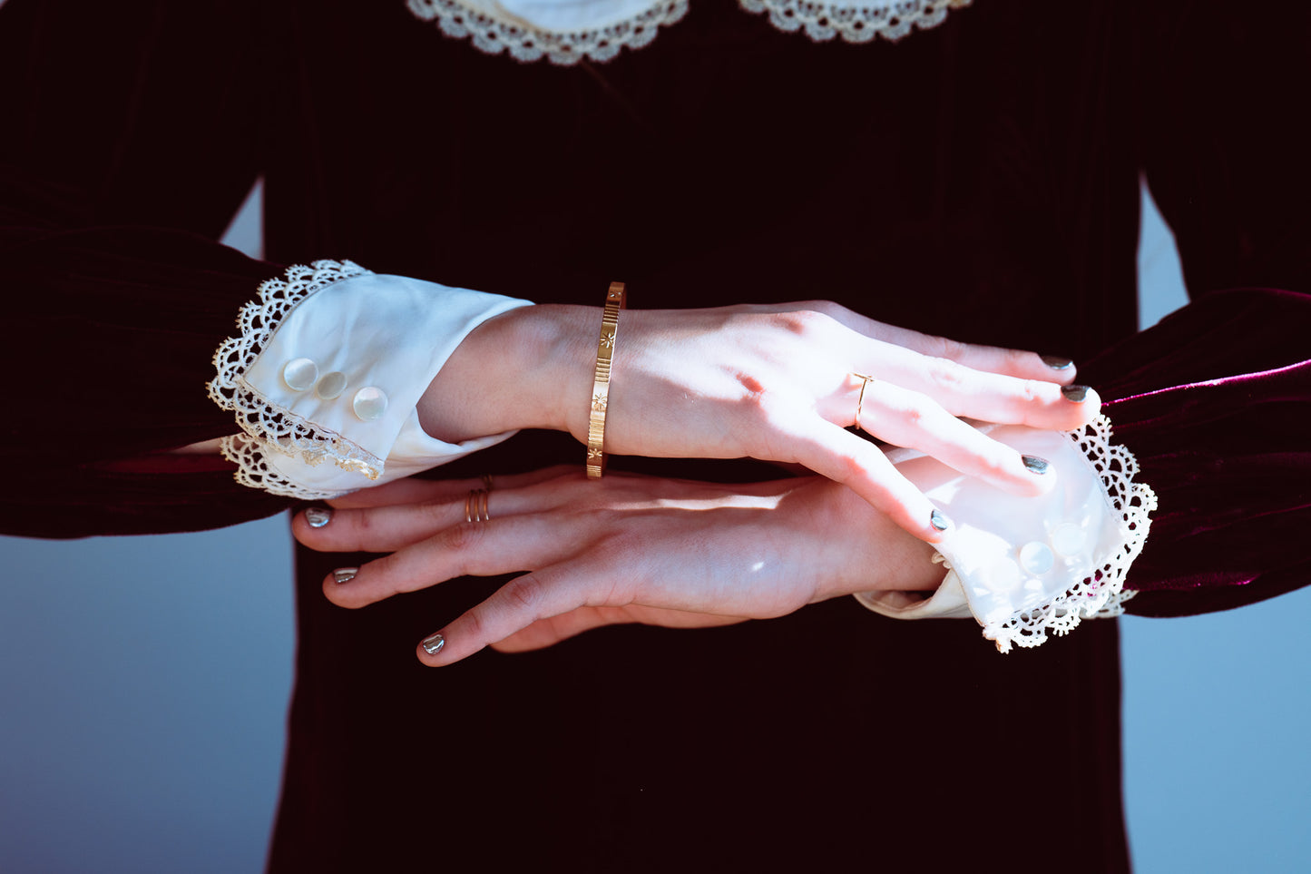 Vintage 60s Gothic Velvet Mini Dress w/ Peter Pan Collar