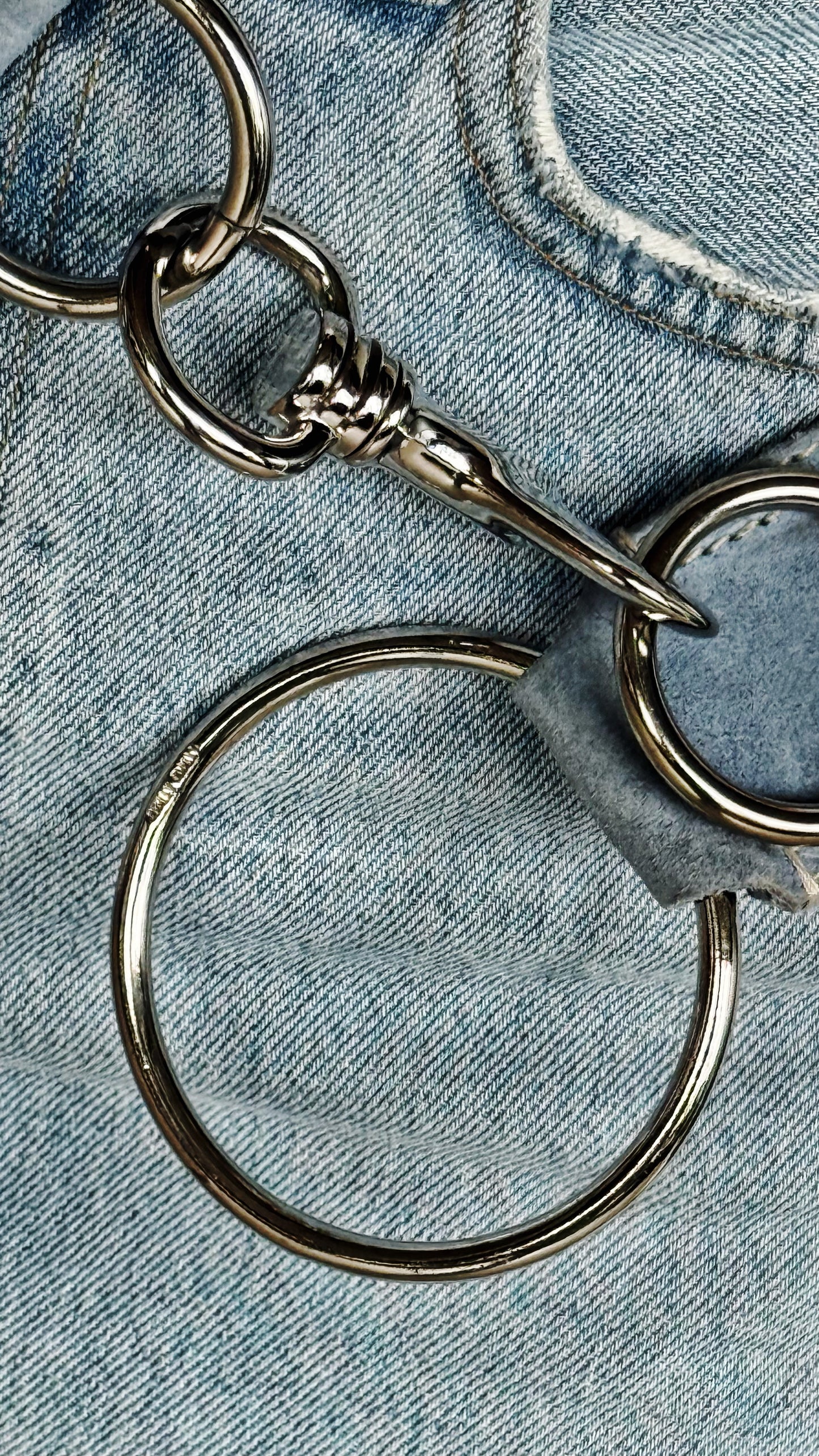 Vintage Miu Miu Powder Blue Suede Circle Ring Belt