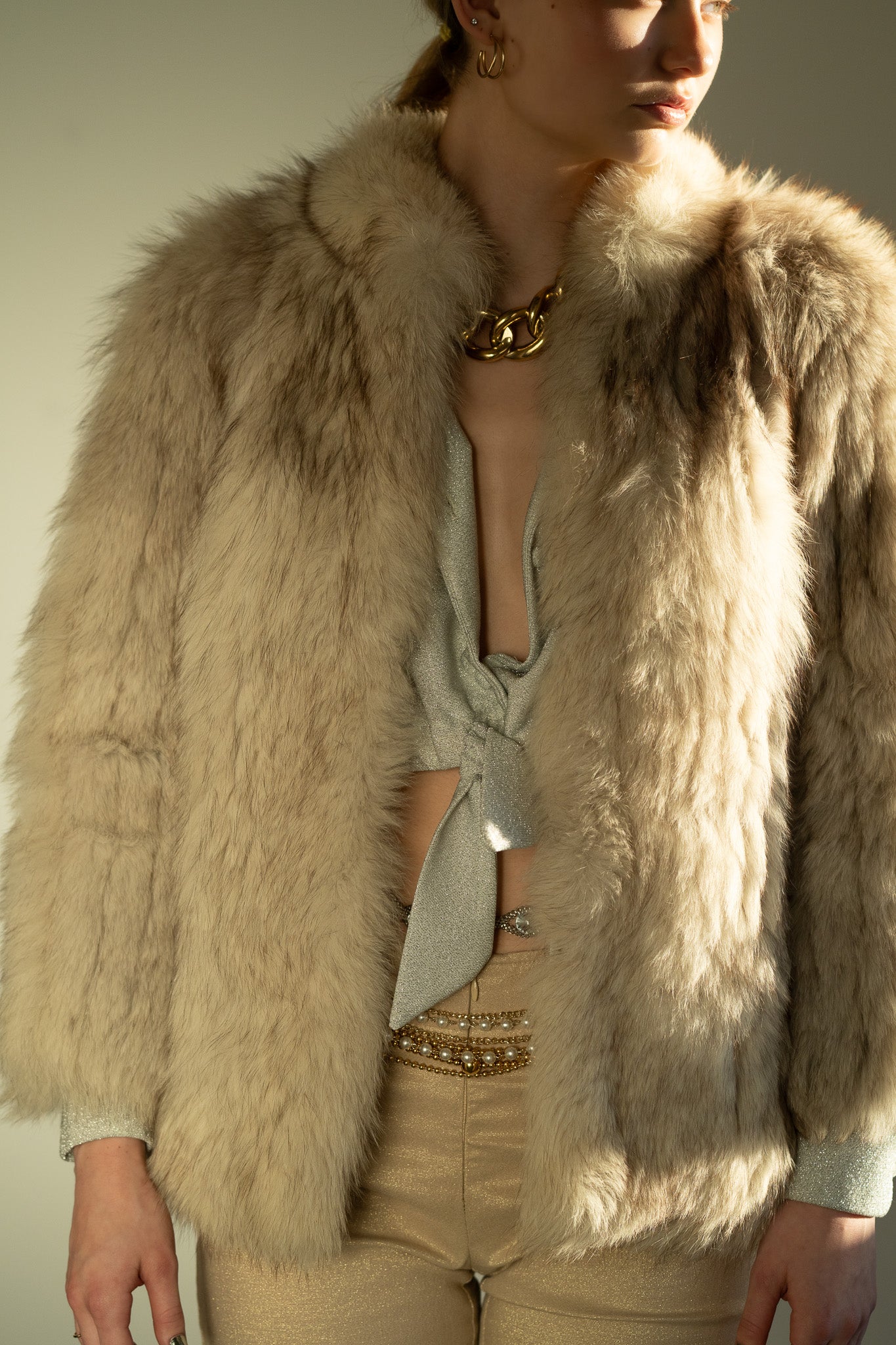 Vintage 60s Silver Fox Fur Coat