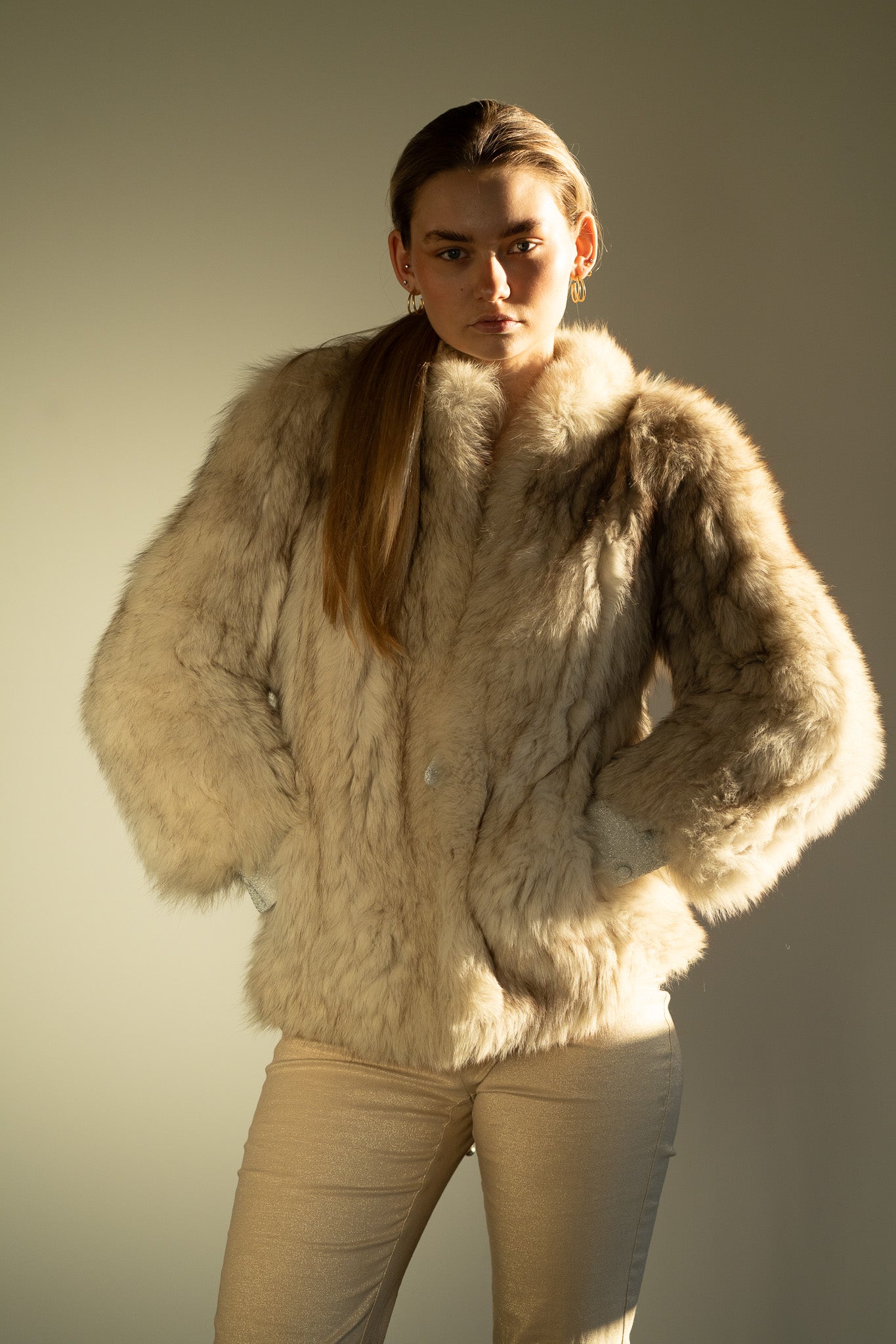 Vintage 60s Silver Fox Fur Coat