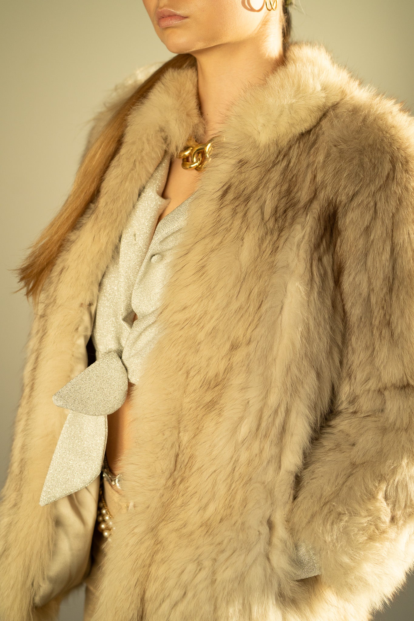 Vintage 60s Silver Fox Fur Coat