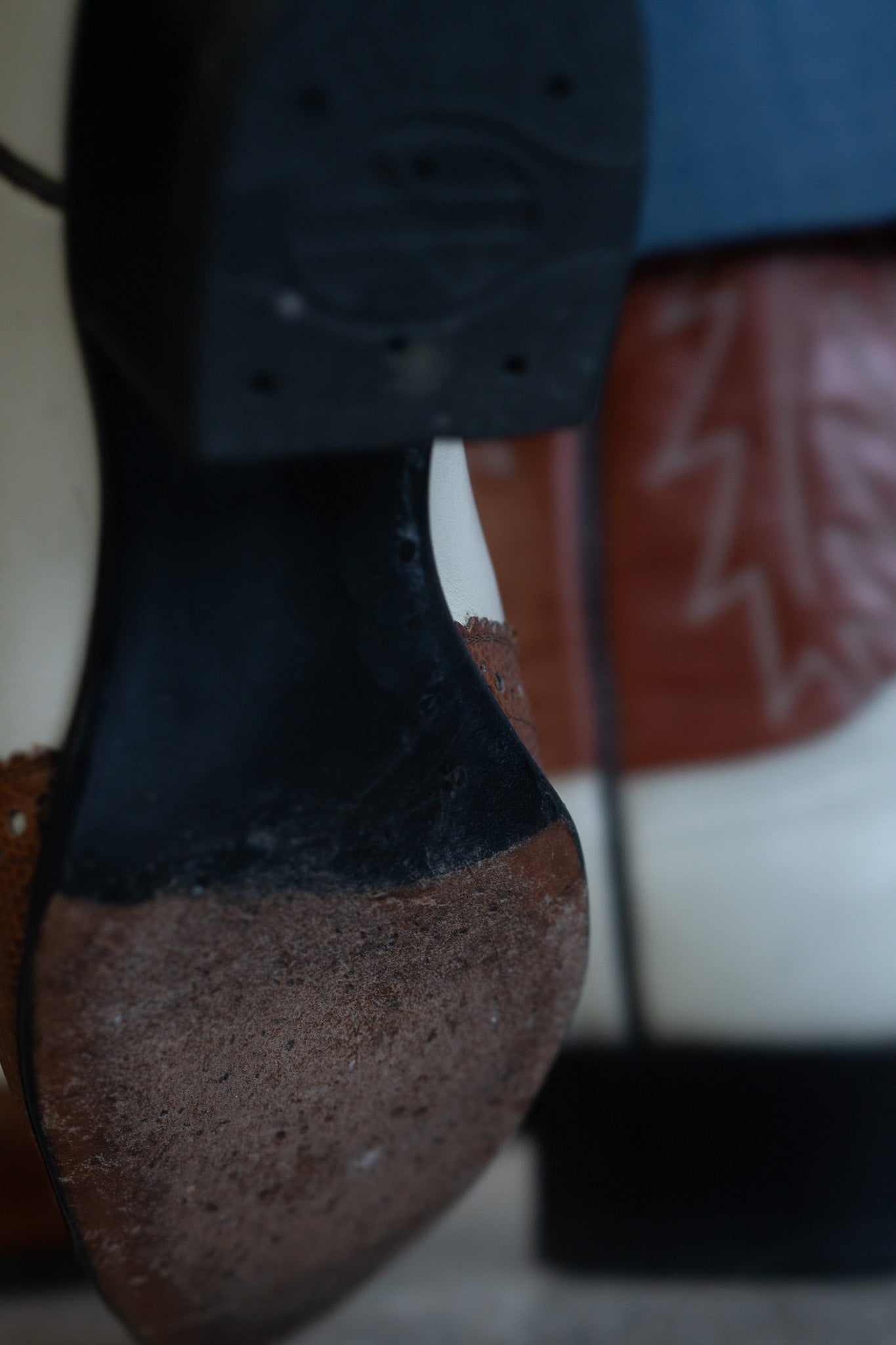 Vintage Two Tone Brogue Cowboy Boots