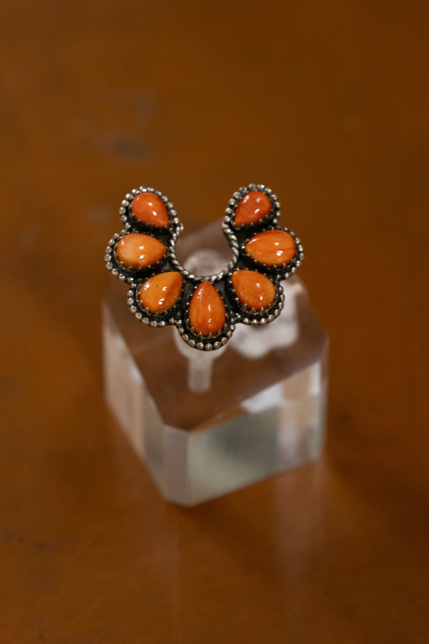 Sterling Silver Spiny Oyster Navajo Ring