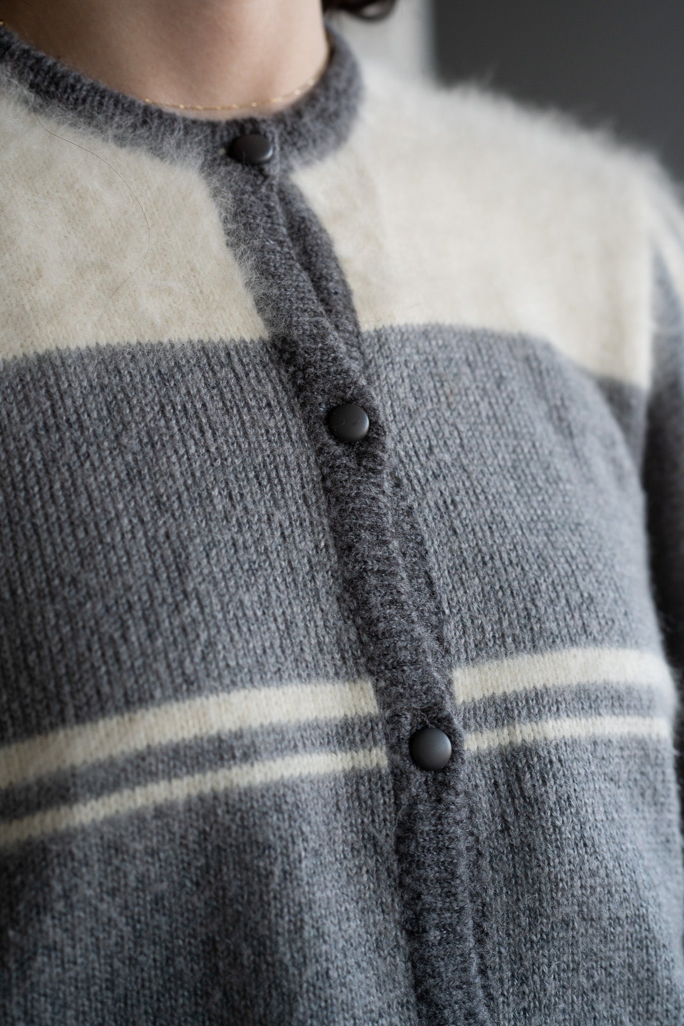 Vintage 80s Angora & Mohair Button Front Sweater