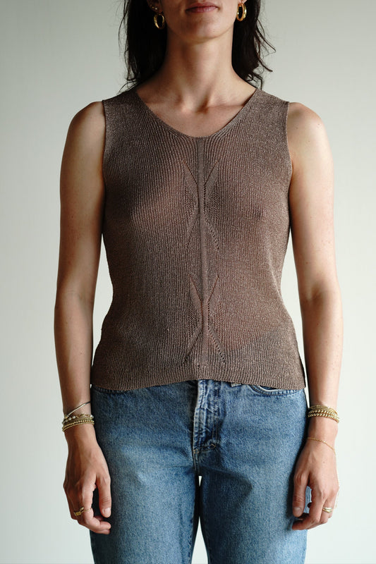 Vintage 90s Open Knit Slinky Top