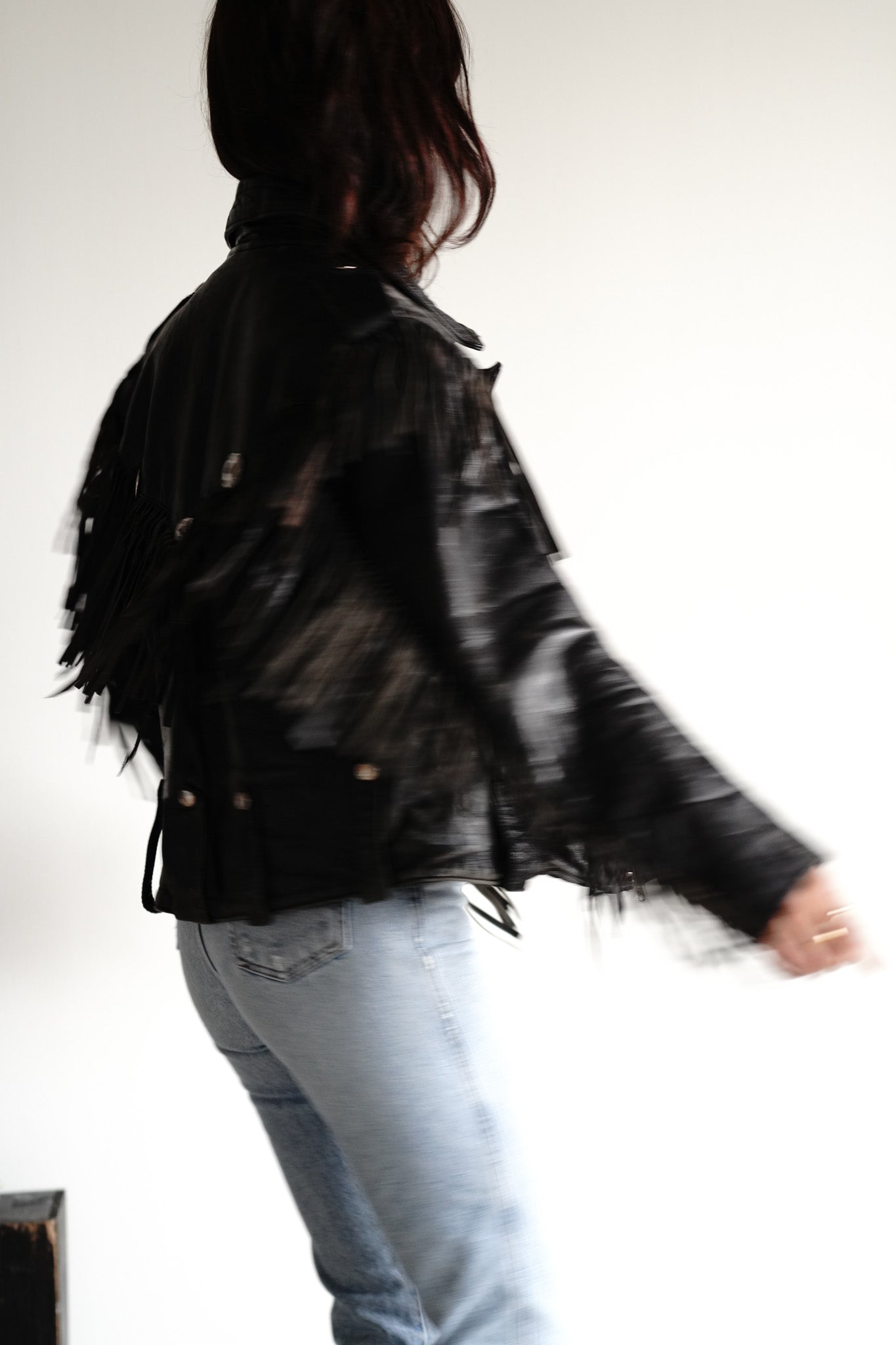 Vintage 70s Fringe Leather Moto Jacket