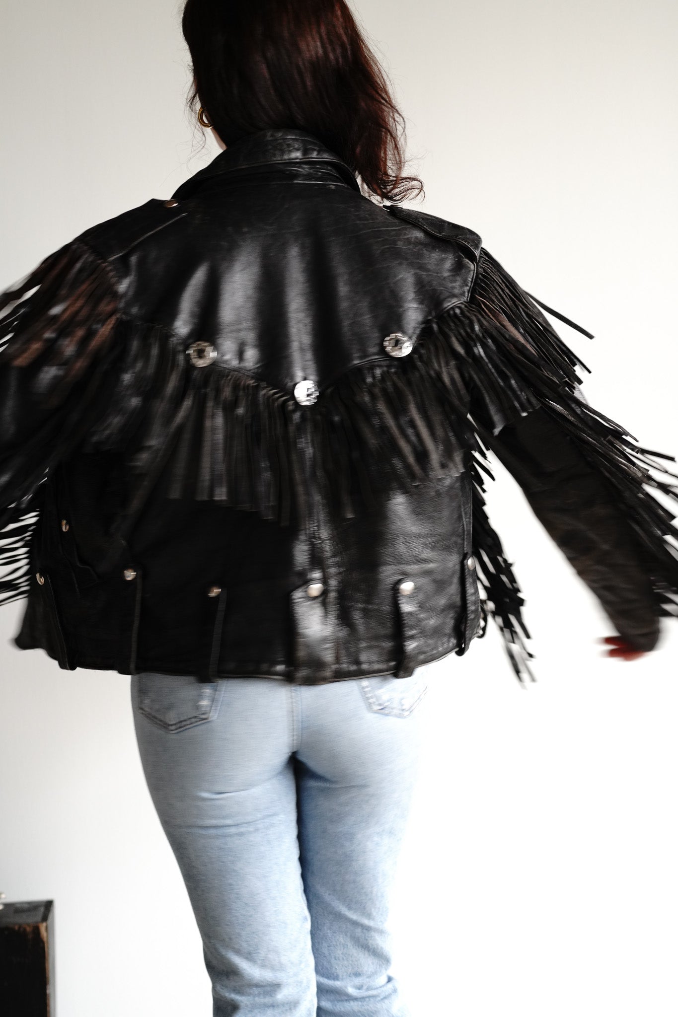 Vintage 70s Fringe Leather Moto Jacket