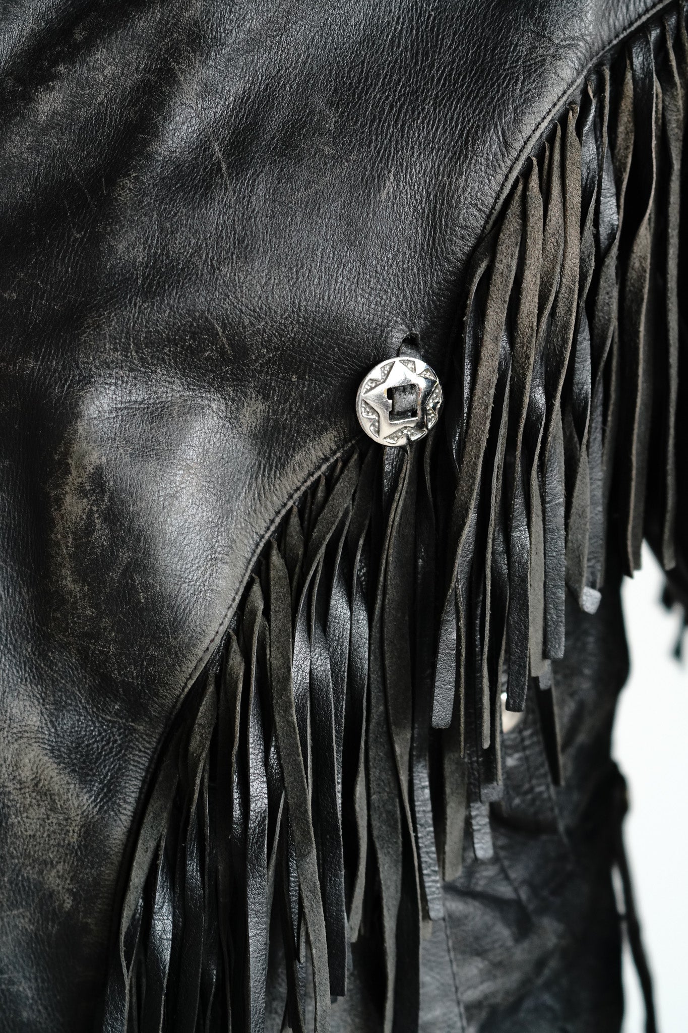 Vintage 70s Fringe Leather Moto Jacket