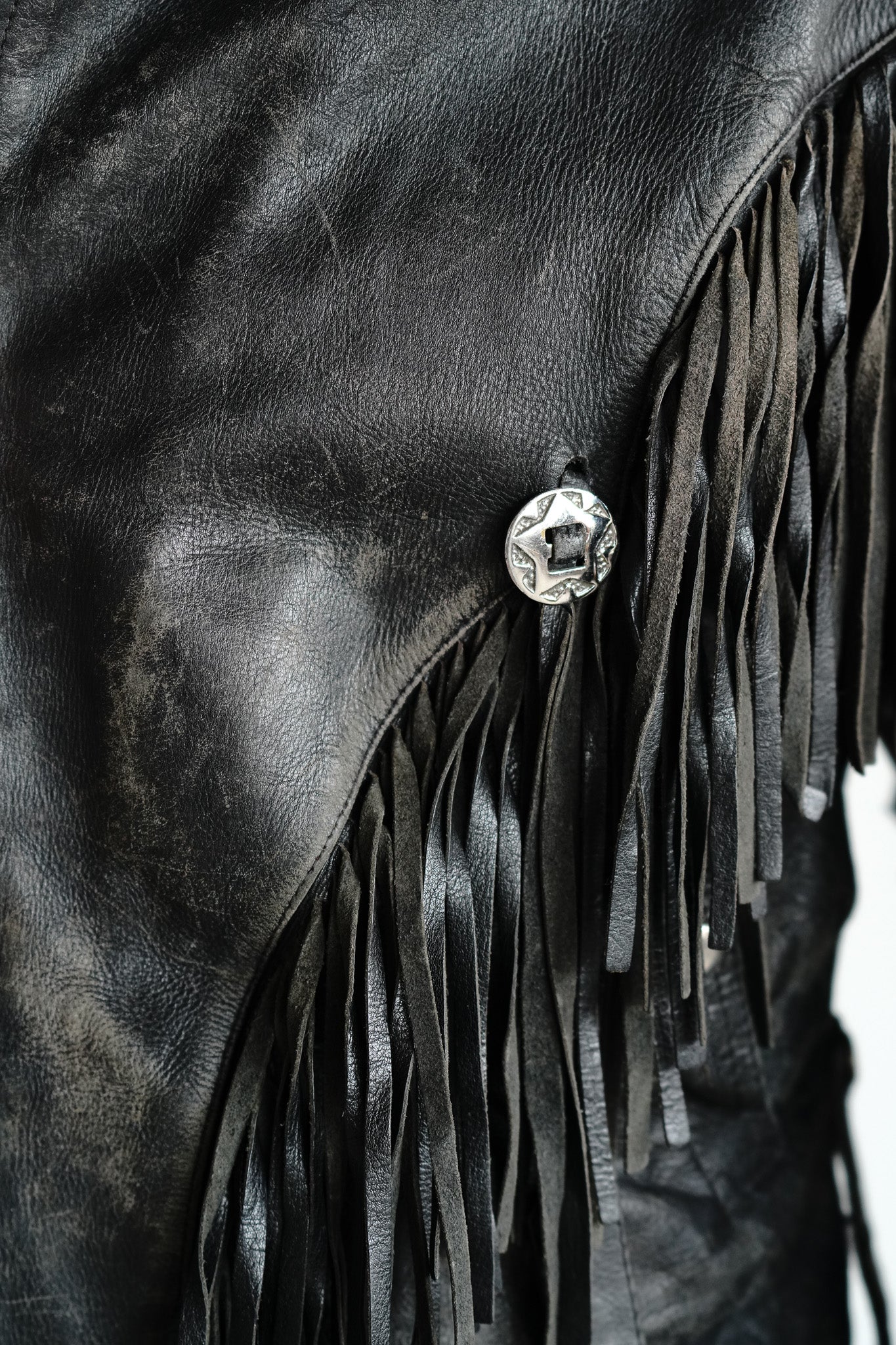 Vintage 70s Fringe Leather Moto Jacket