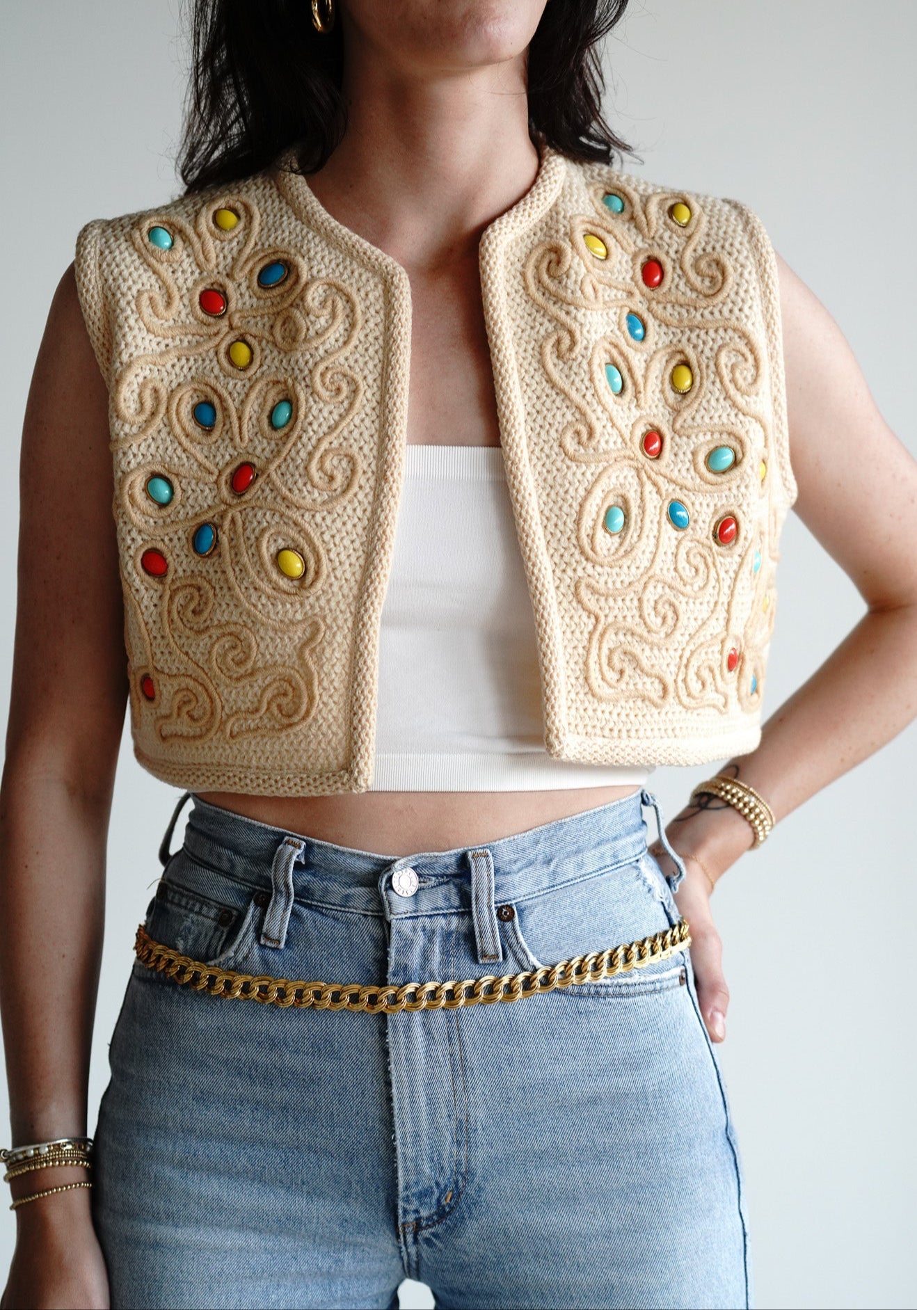 Vintage I. Magnin Cropped Sweater Vest