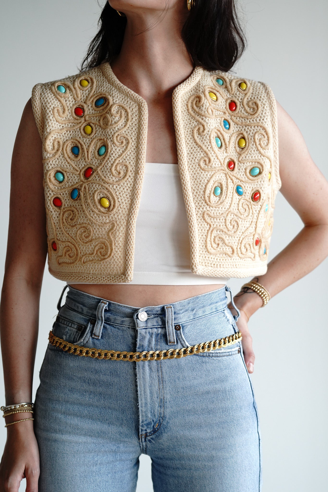 Vintage I. Magnin Cropped Sweater Vest