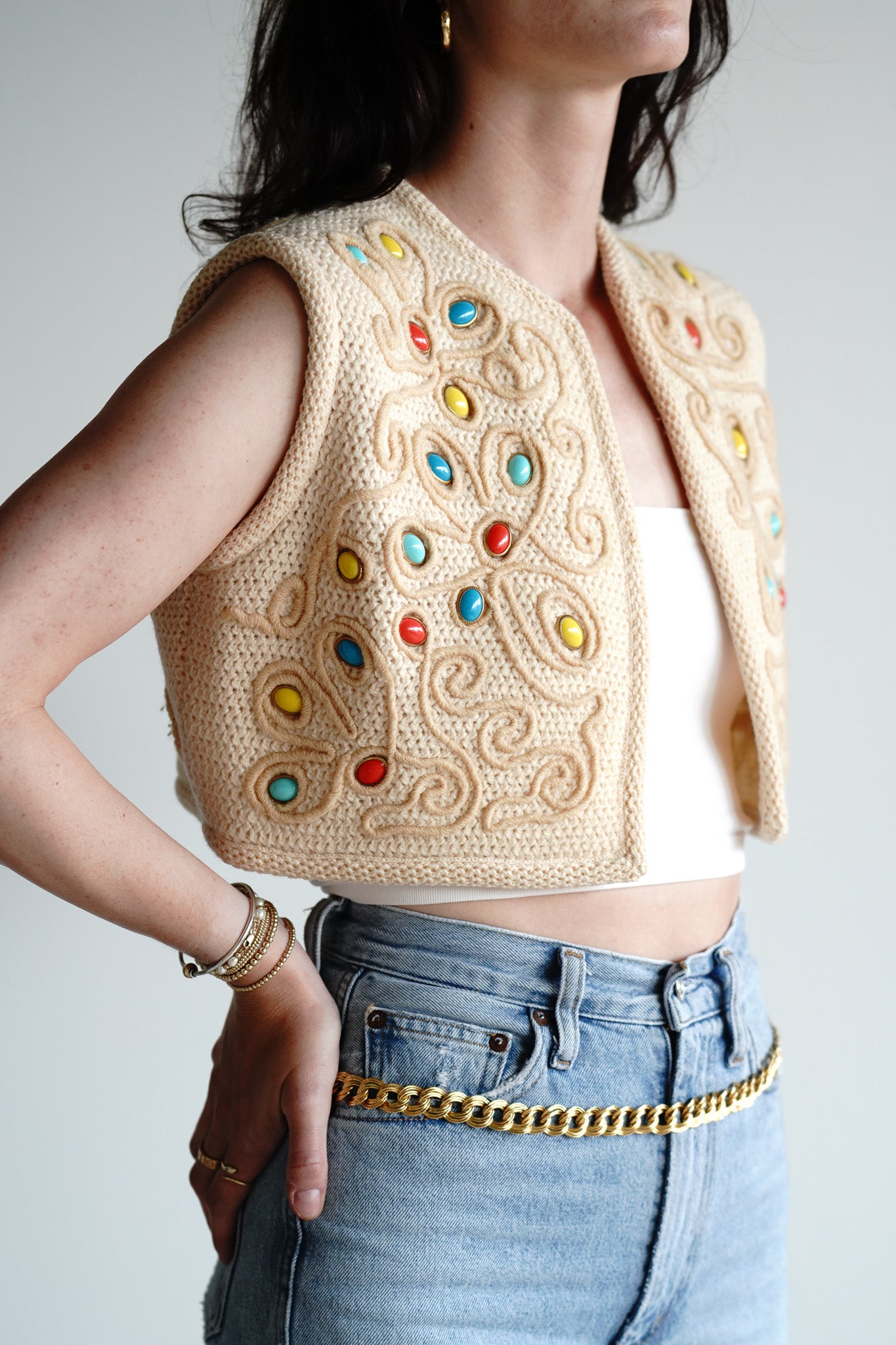 Vintage I. Magnin Cropped Sweater Vest