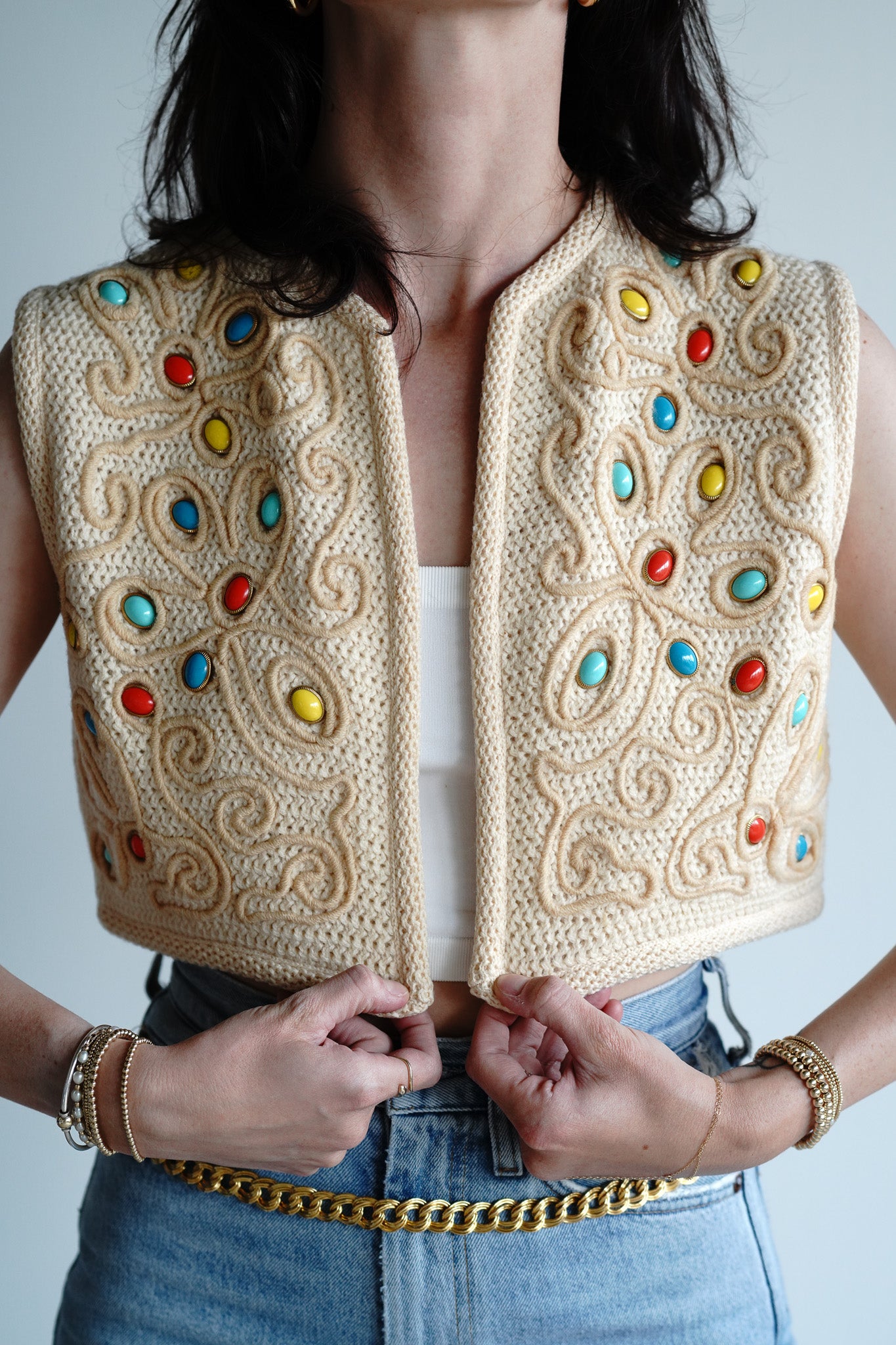 Vintage I. Magnin Cropped Sweater Vest
