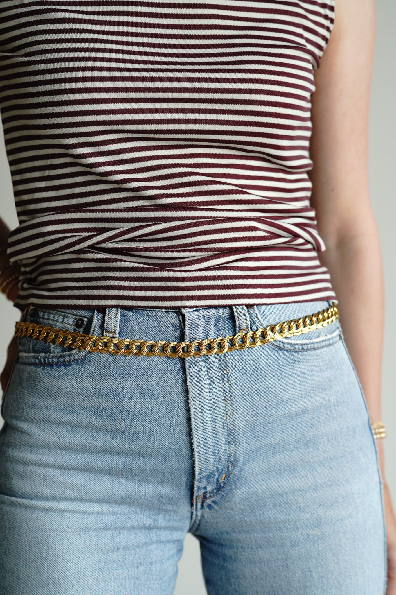 Vintage Gold Double Curb Chain Belt