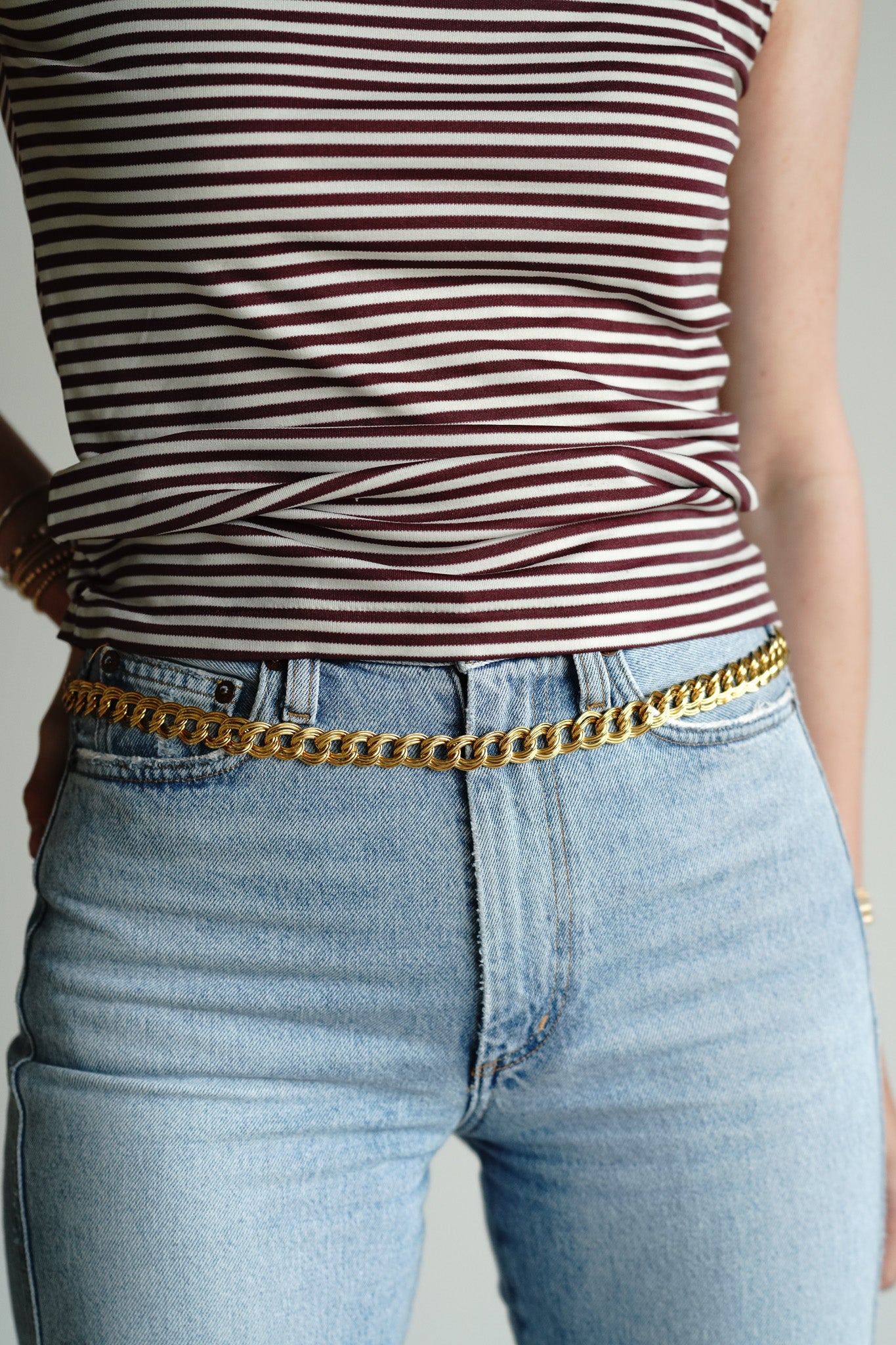 Vintage Gold Double Curb Chain Belt