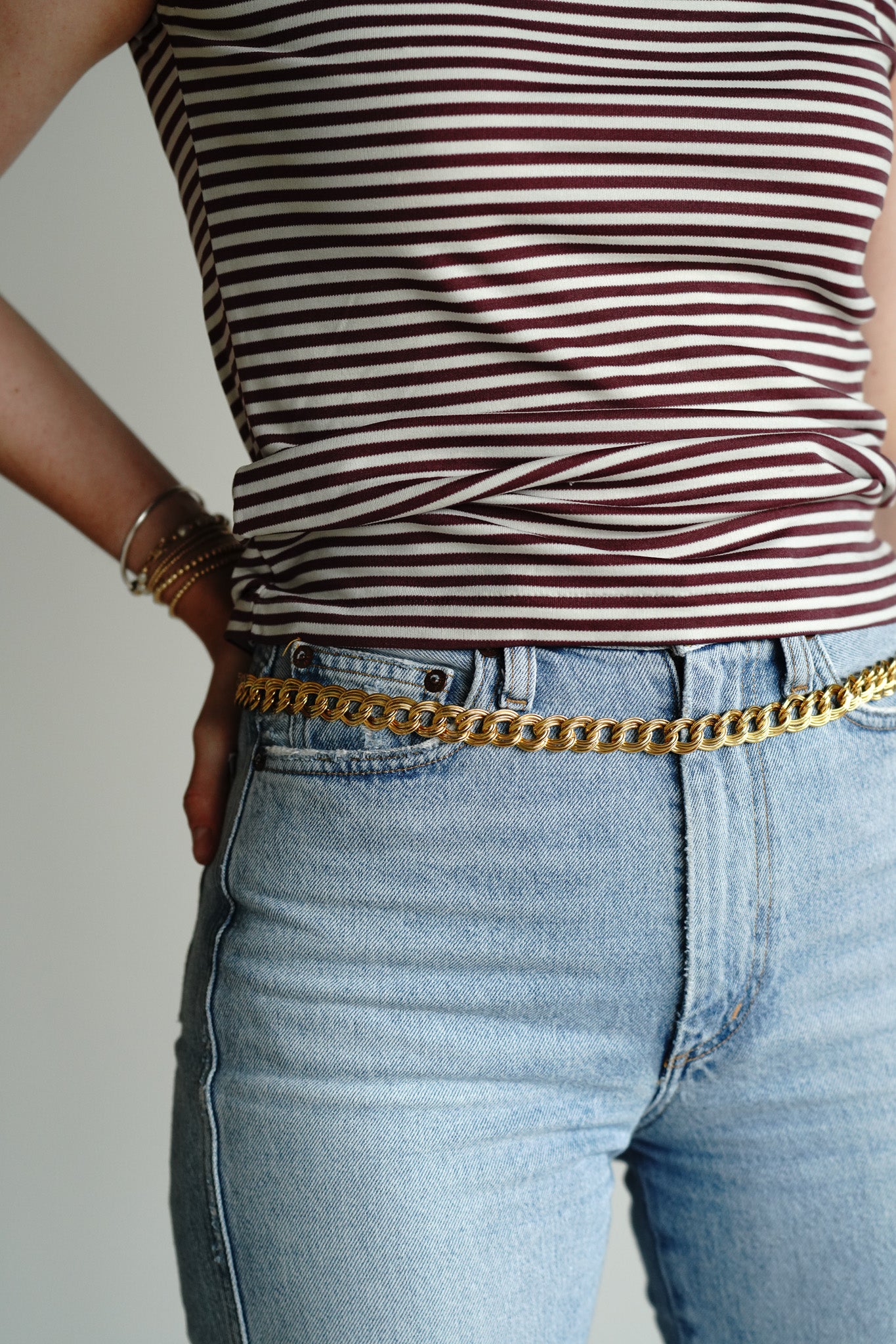 Vintage Gold Double Curb Chain Belt
