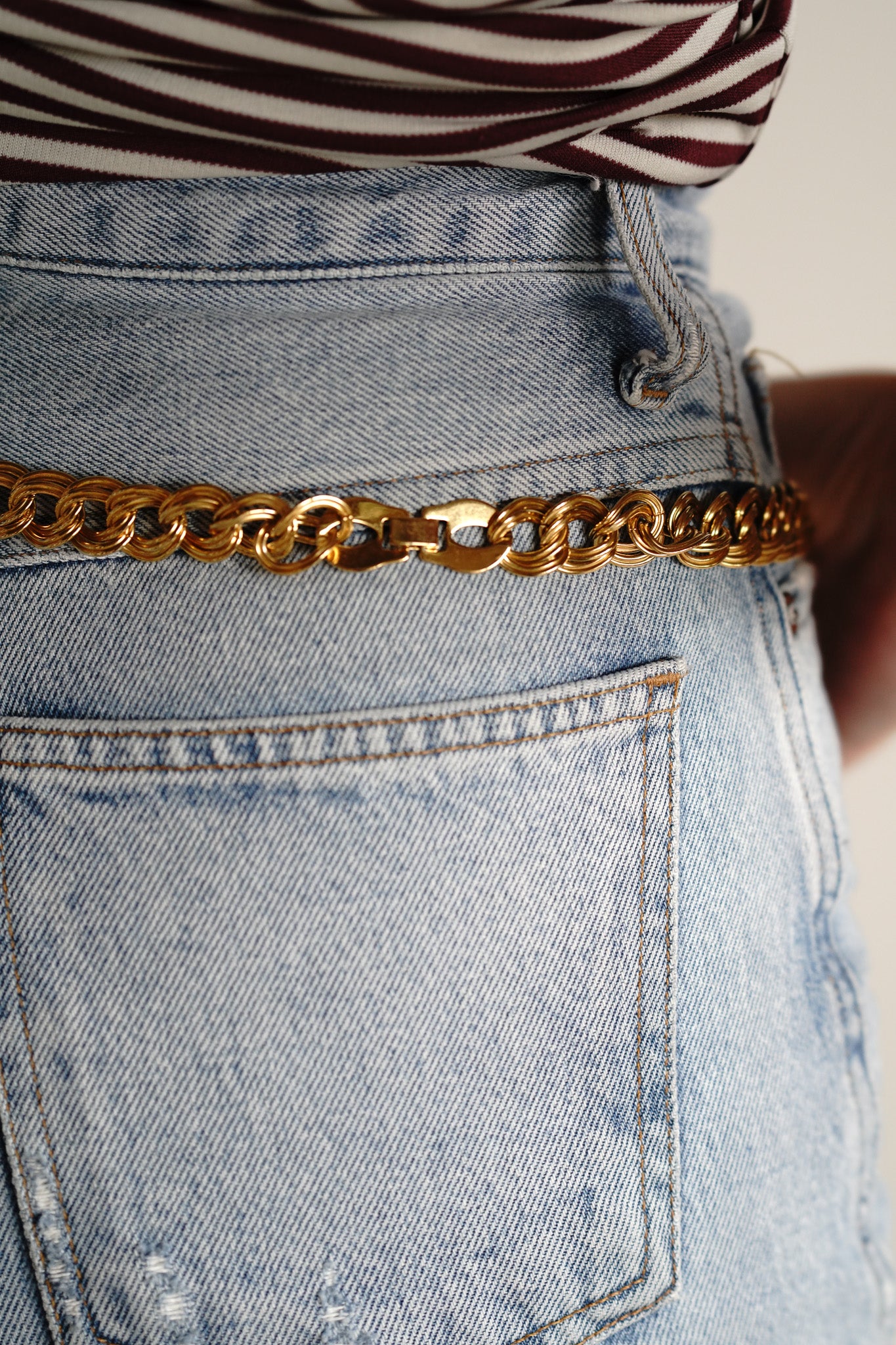 Vintage Gold Double Curb Chain Belt