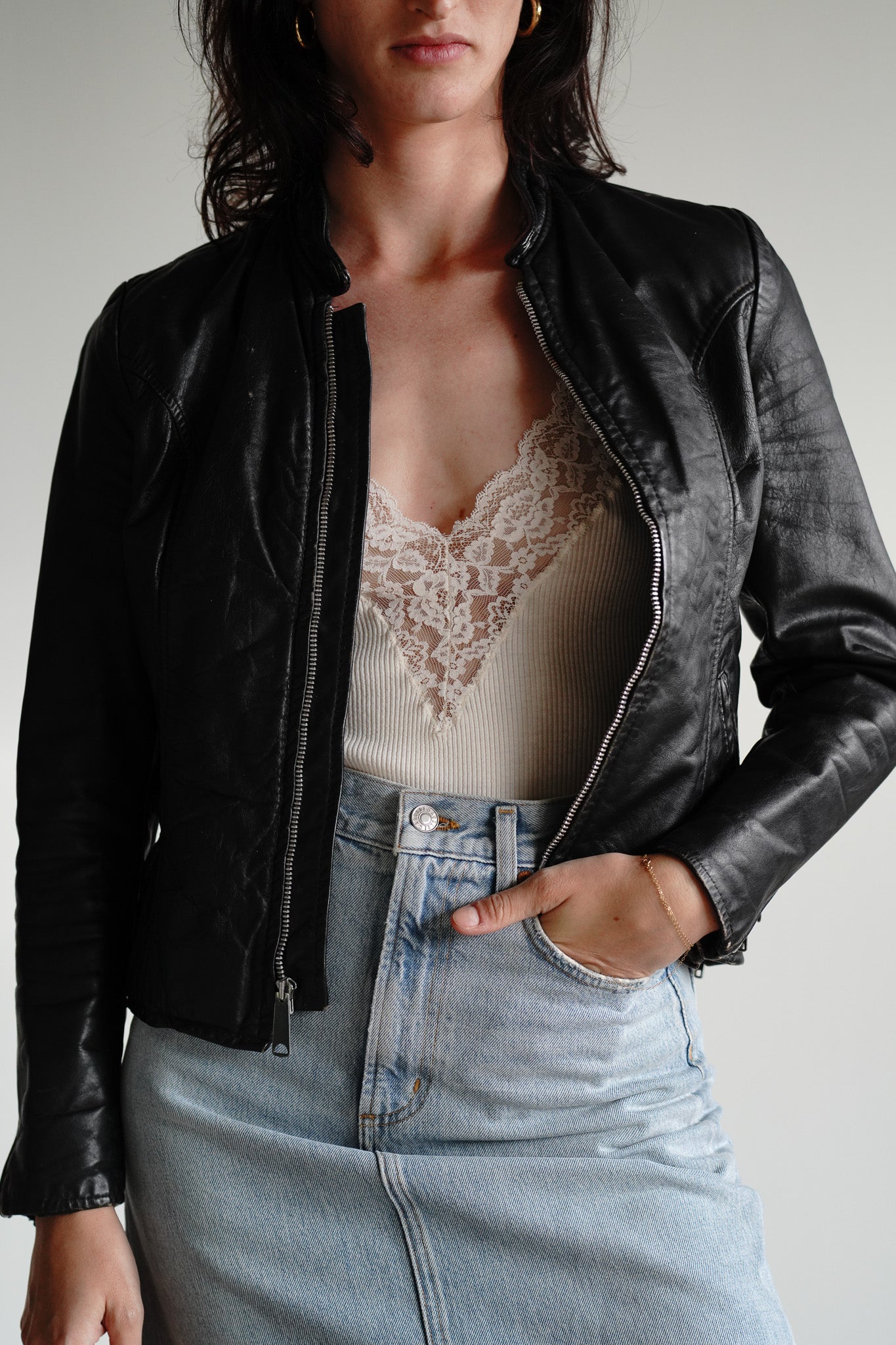 Vintage 80s Cafe Racer Moto Jacket