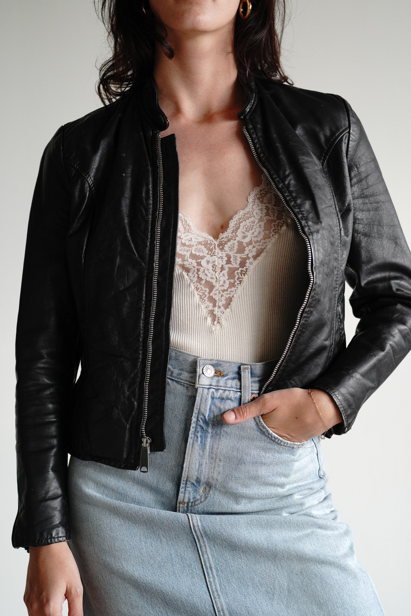 Vintage 80s Cafe Racer Moto Jacket