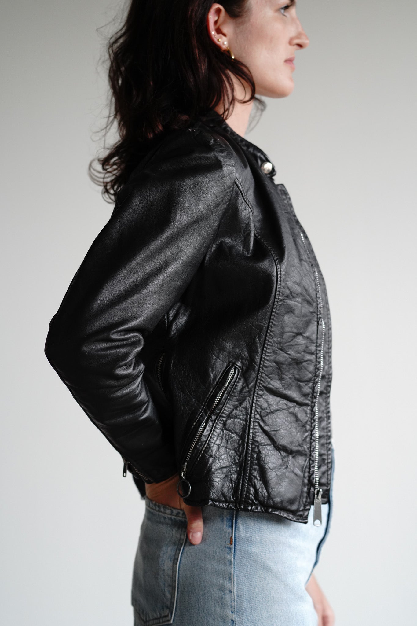 Vintage 80s Cafe Racer Moto Jacket