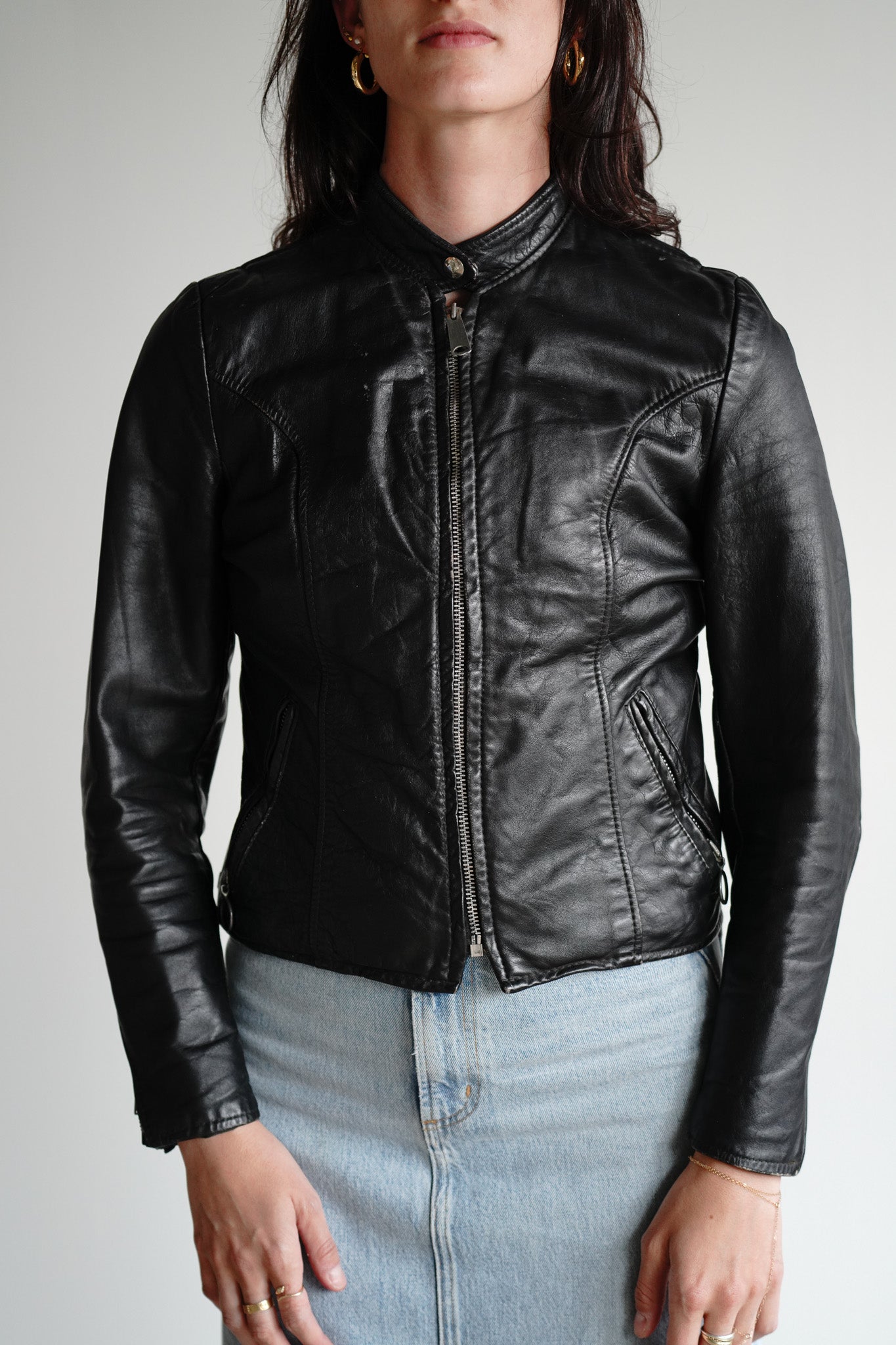 Vintage 80s Cafe Racer Moto Jacket