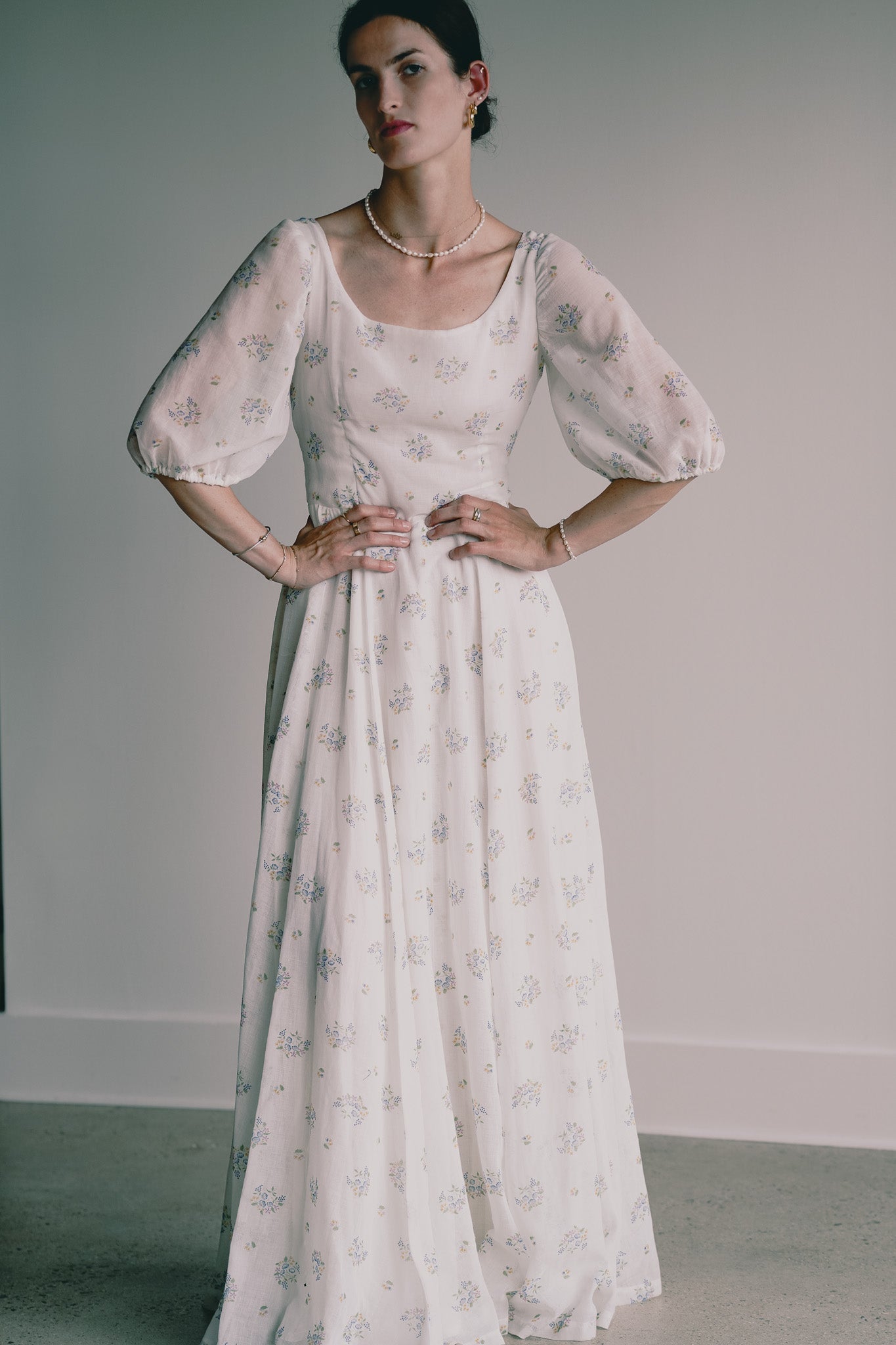 Vintage 70s Authentic Handmade Floral Prairie Cotton Gauze Dress