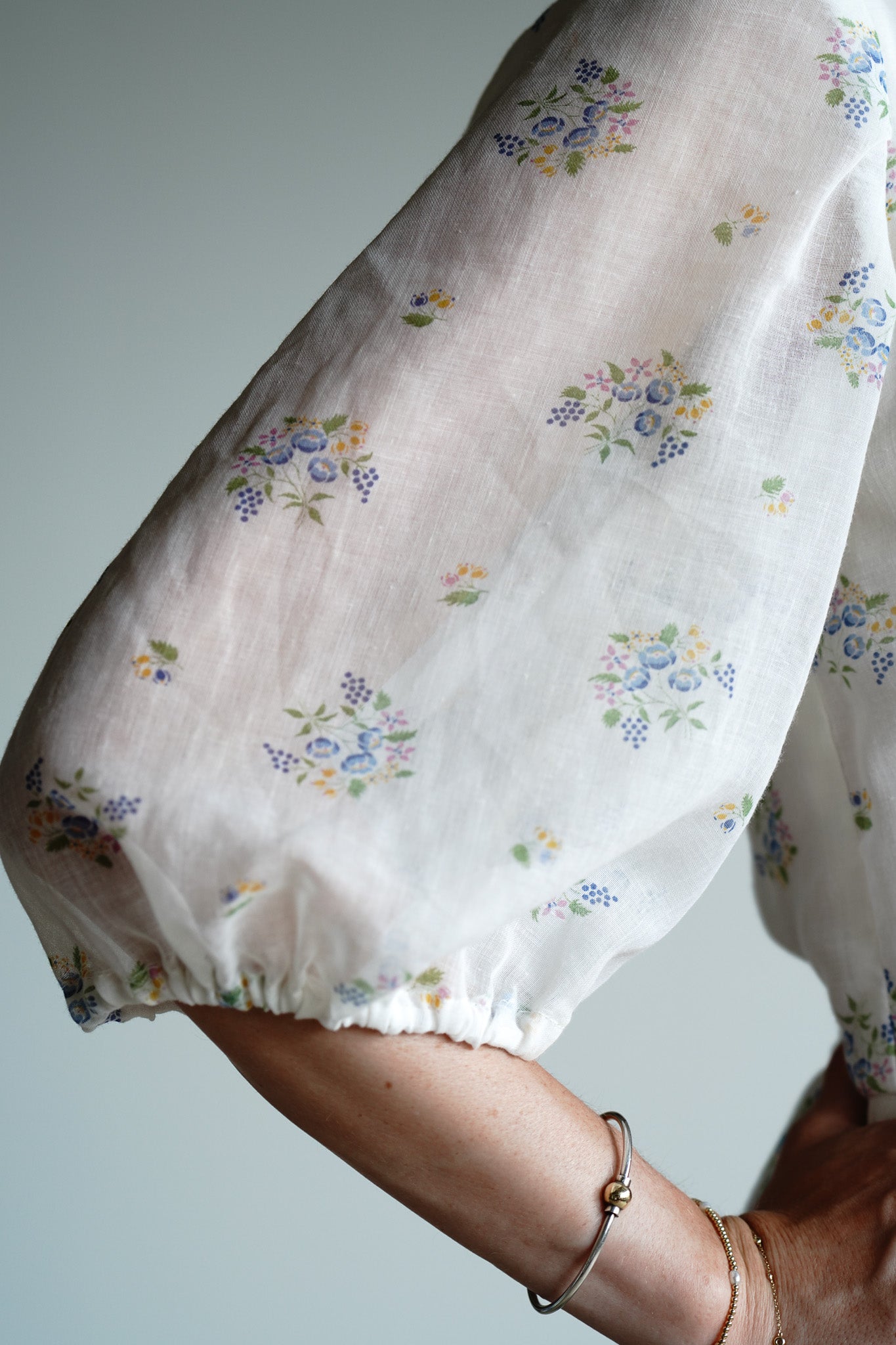 Vintage 70s Authentic Handmade Floral Prairie Cotton Gauze Dress