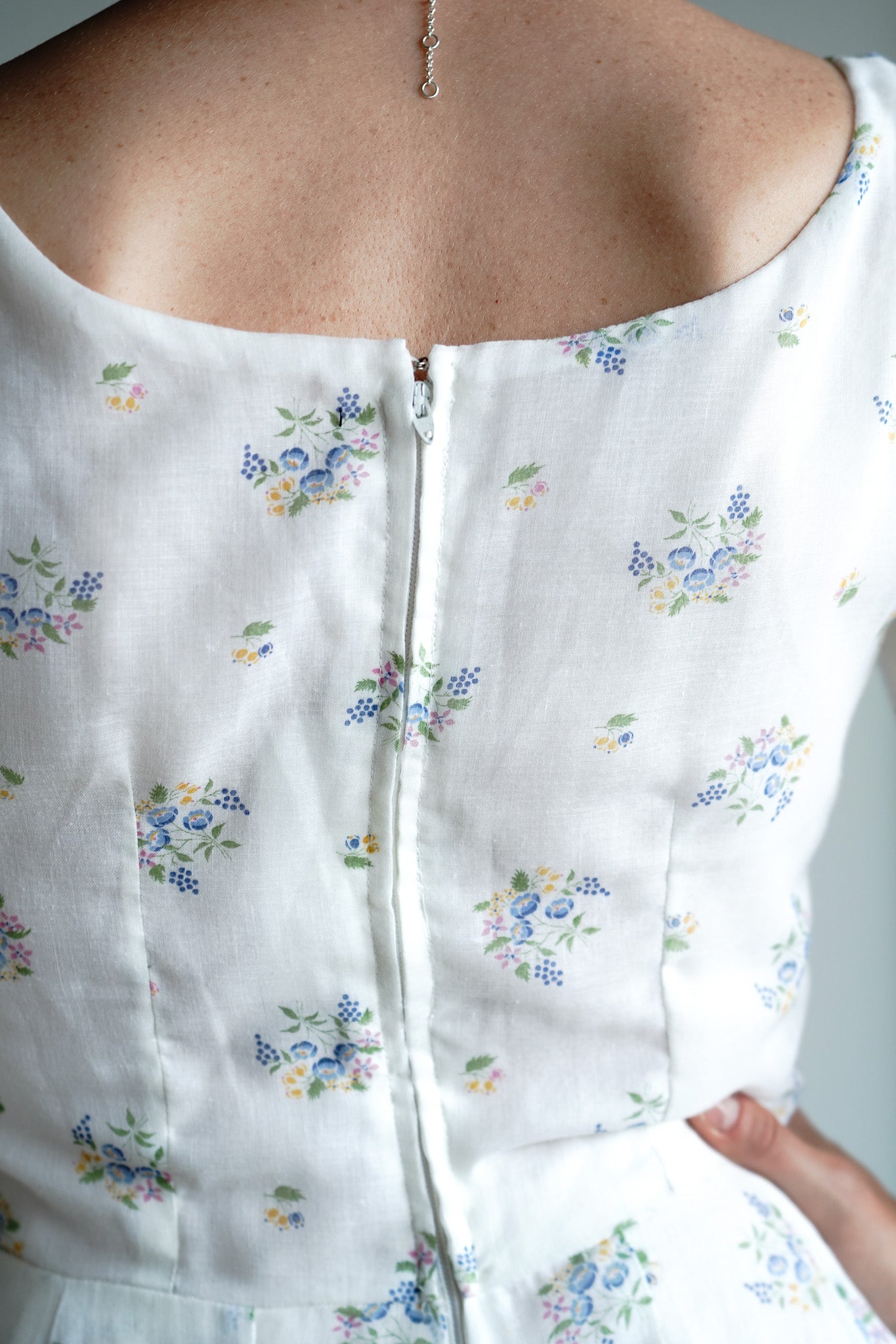 Vintage 70s Authentic Handmade Floral Prairie Cotton Gauze Dress