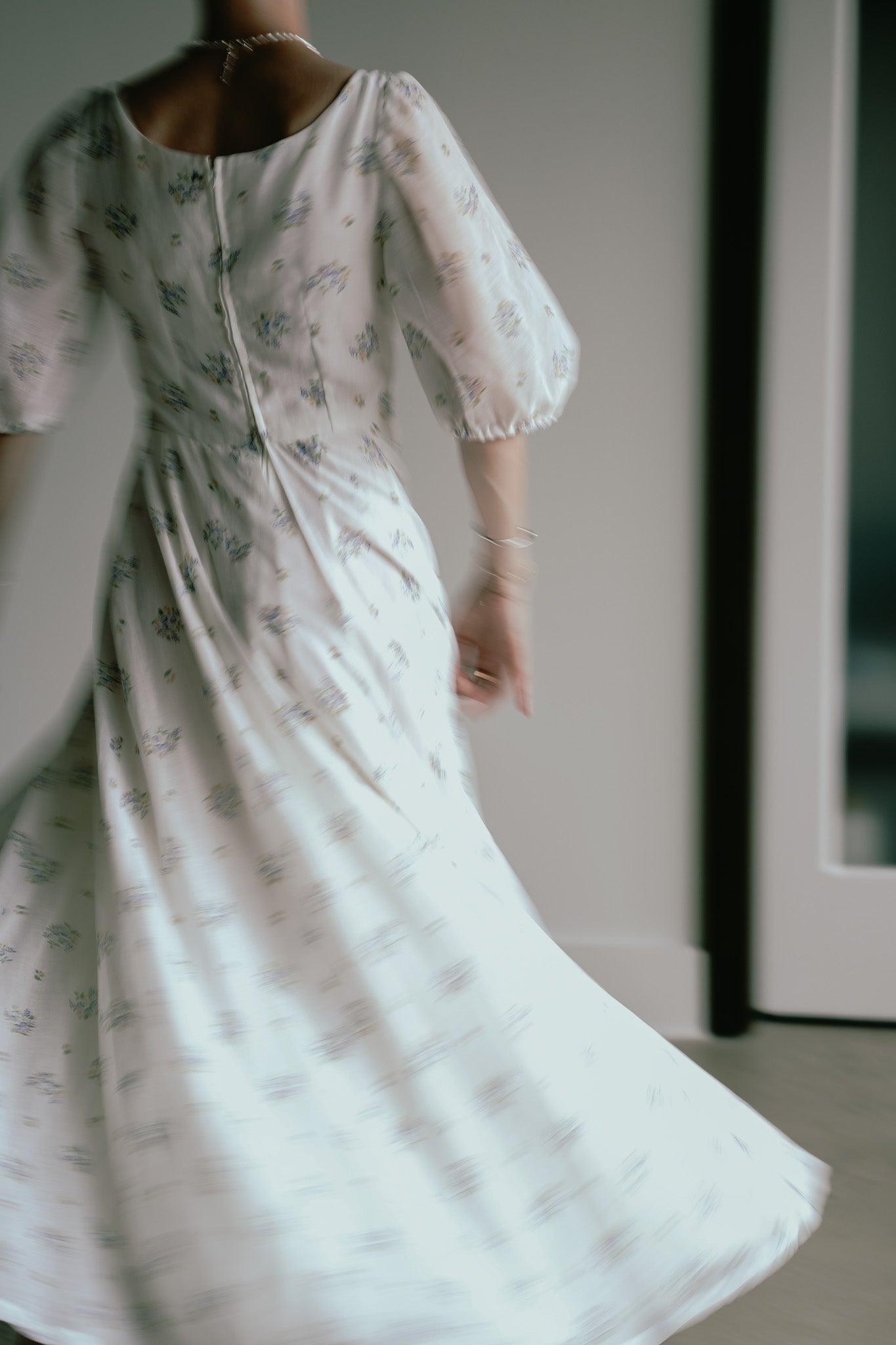 Vintage 70s Authentic Handmade Floral Prairie Cotton Gauze Dress