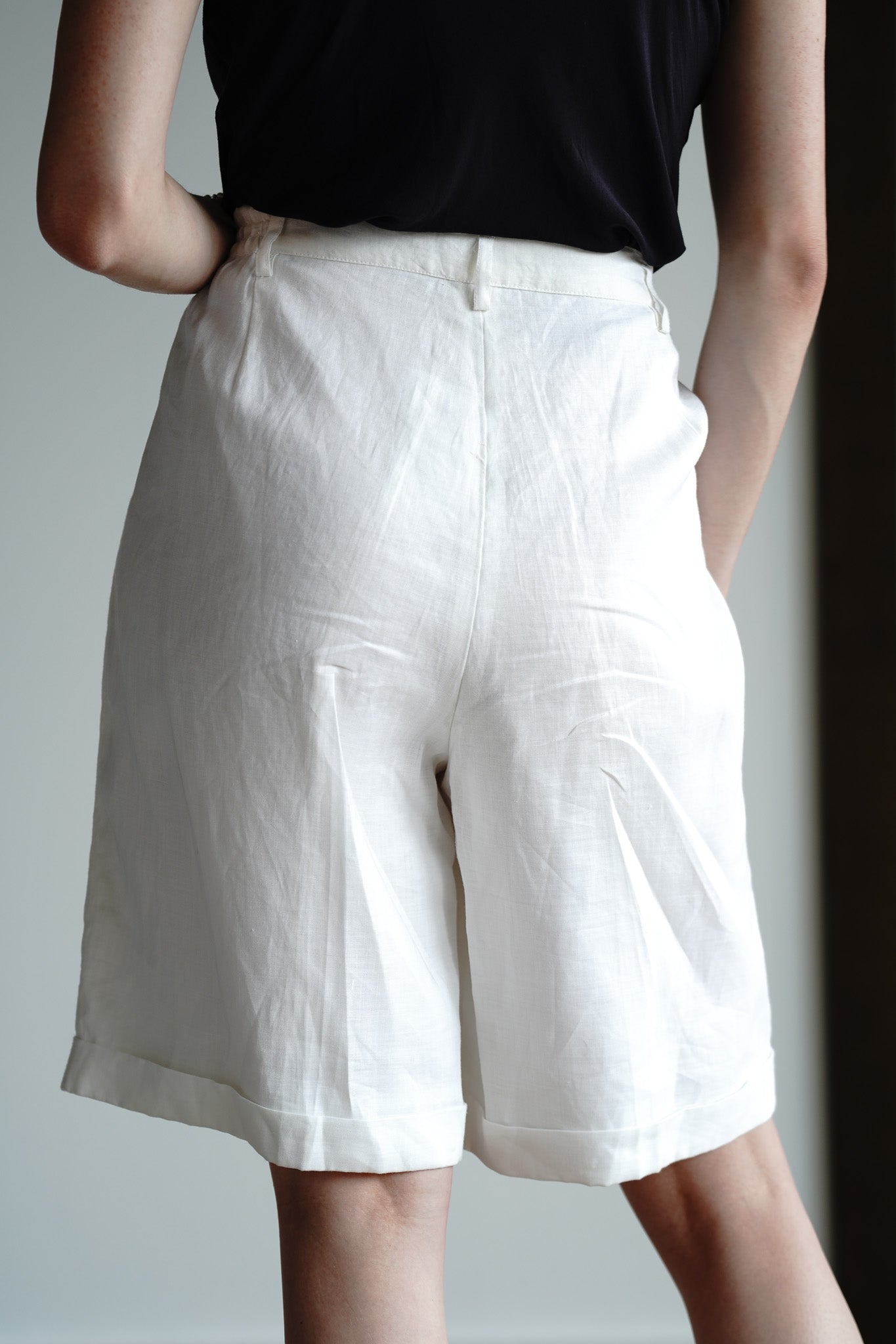 Vintage 90s Linen Trouser Shorts