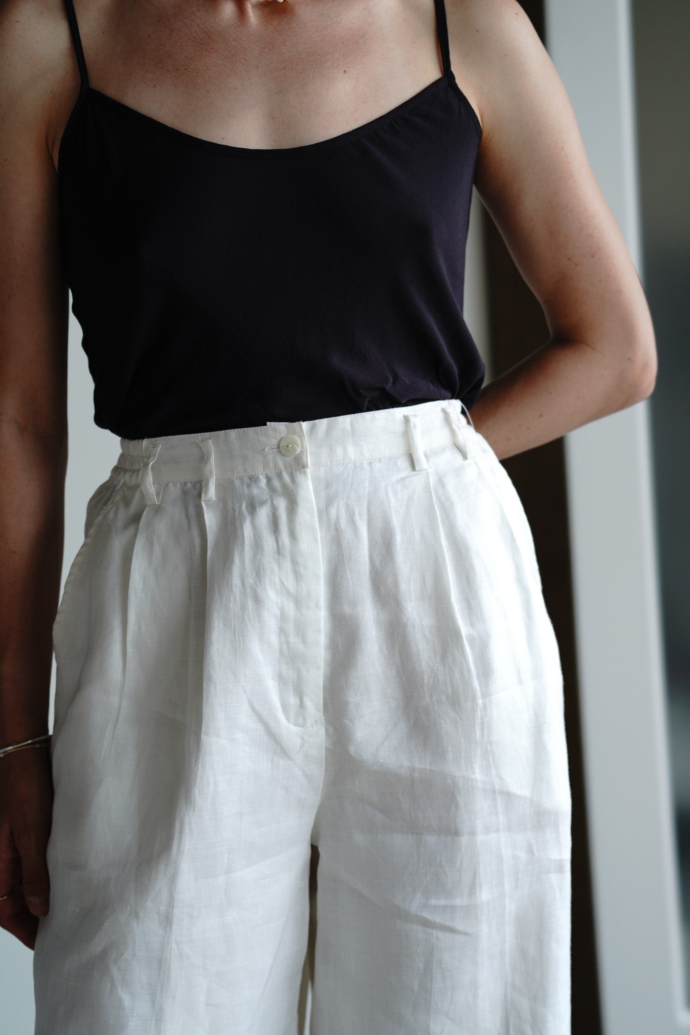 Vintage 90s Linen Trouser Shorts