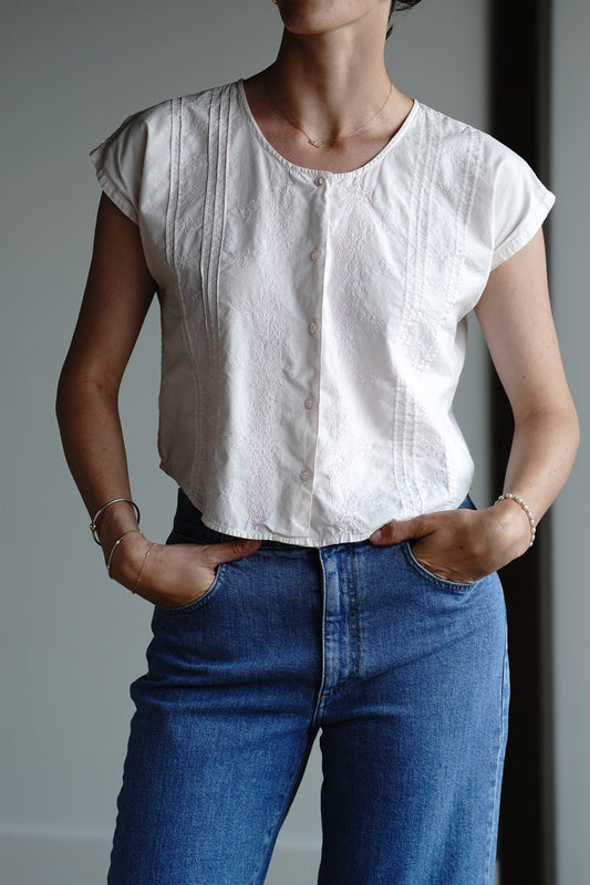 Vintage 90s Cotton Button Front Top