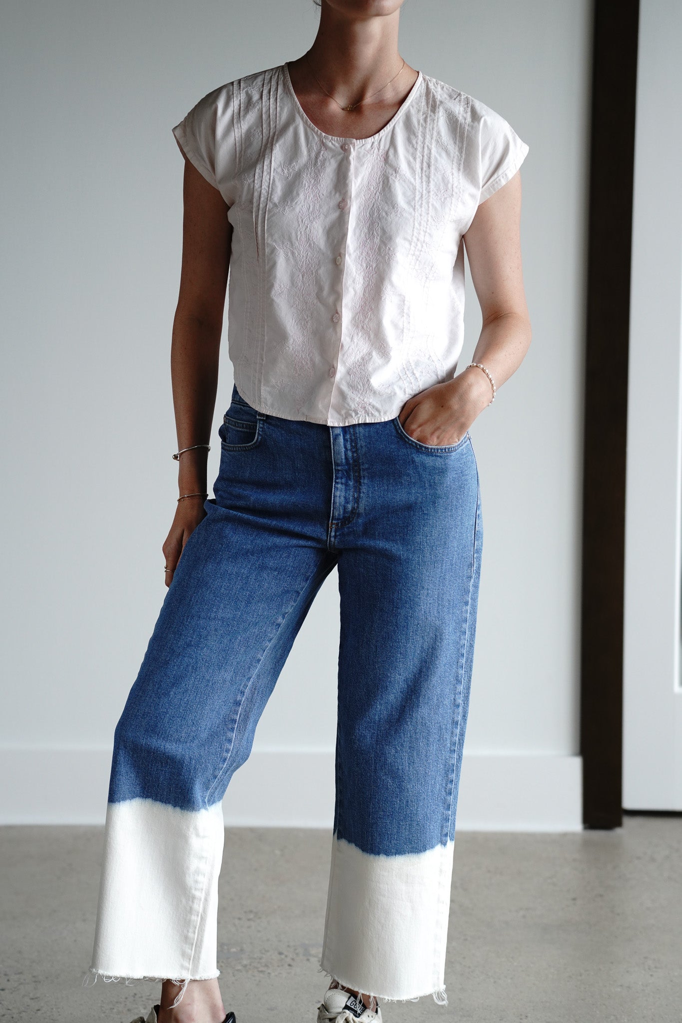 Vintage 90s Cotton Button Front Top