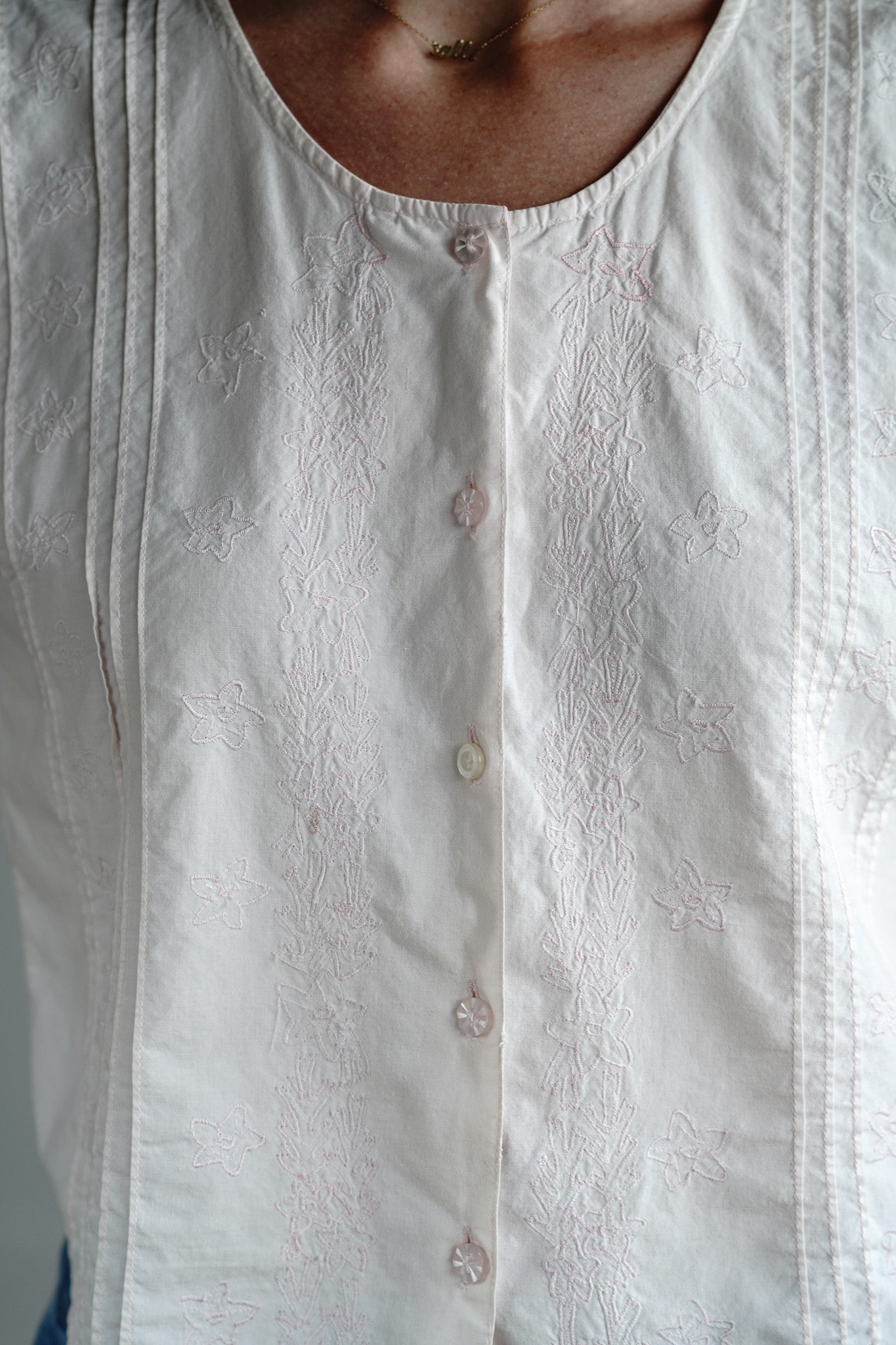 Vintage 90s Cotton Button Front Top