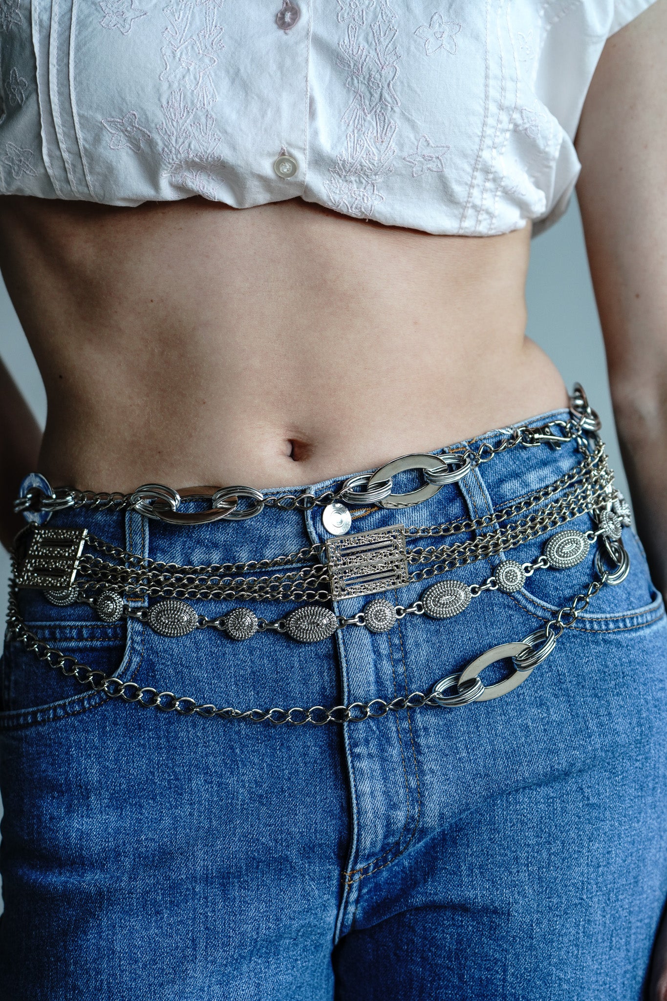 Vintage Chicos Silver Chain Belt