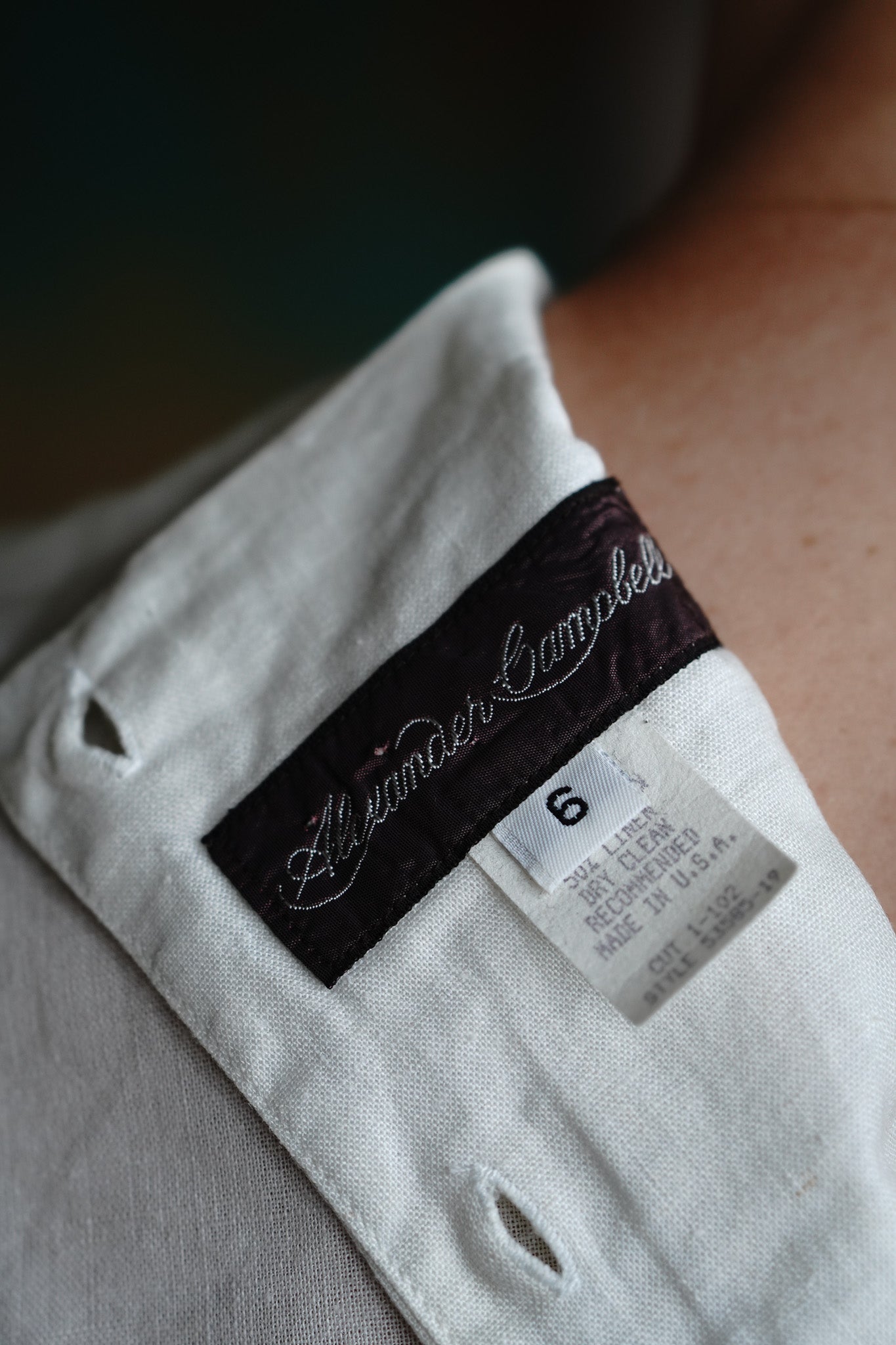 Vintage 80s Bow Front Linen Top