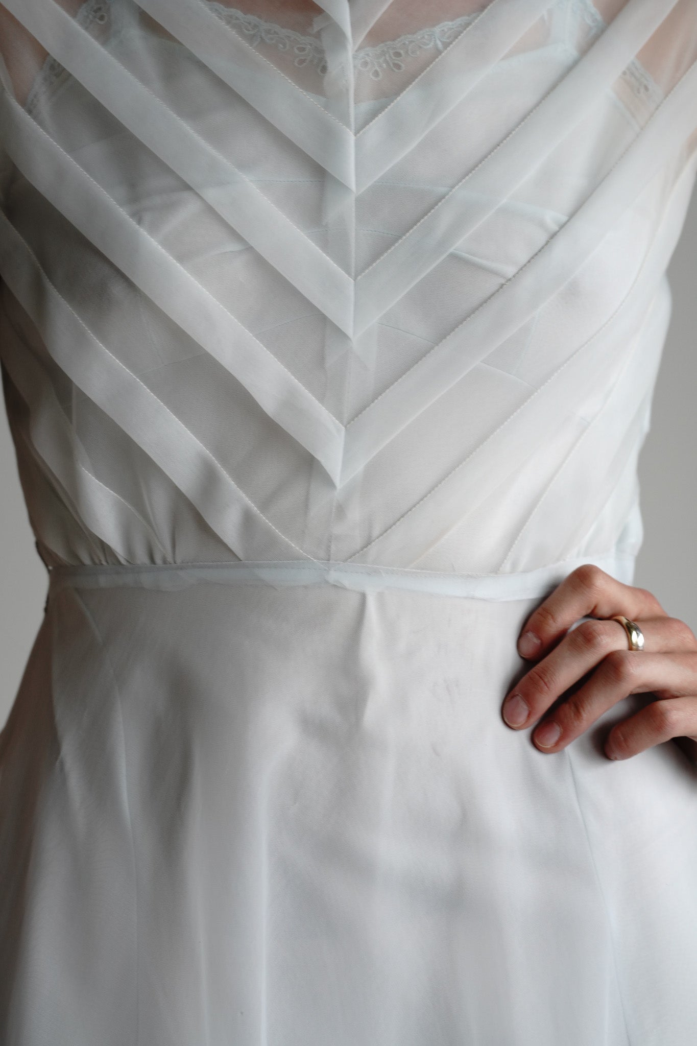 Vintage 50s Sheer Something Blue Dress