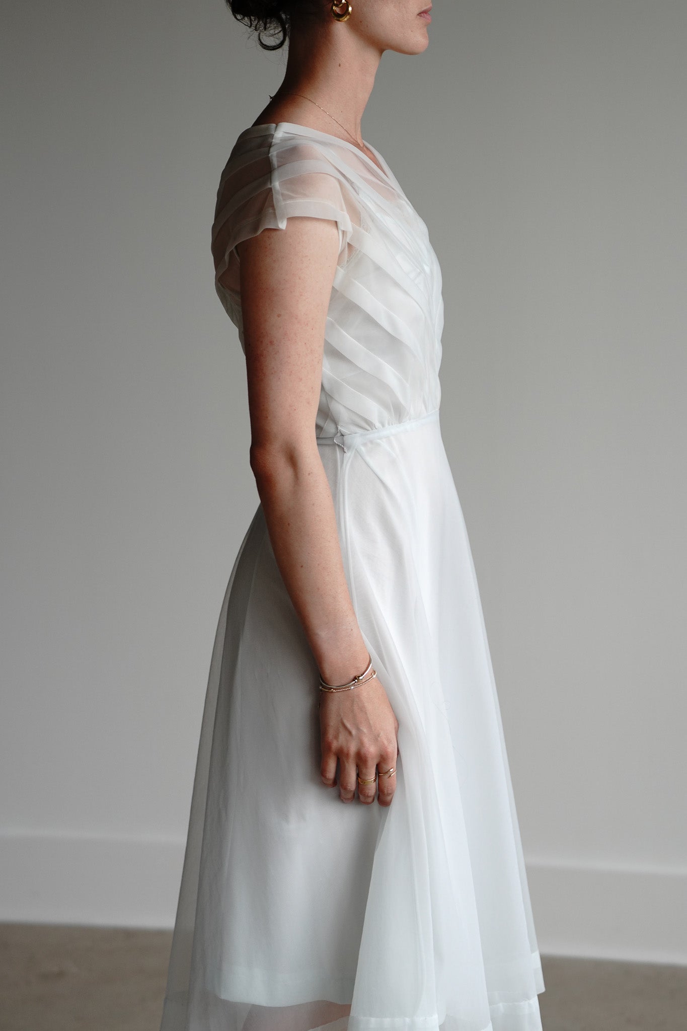 Vintage 50s Sheer Something Blue Dress