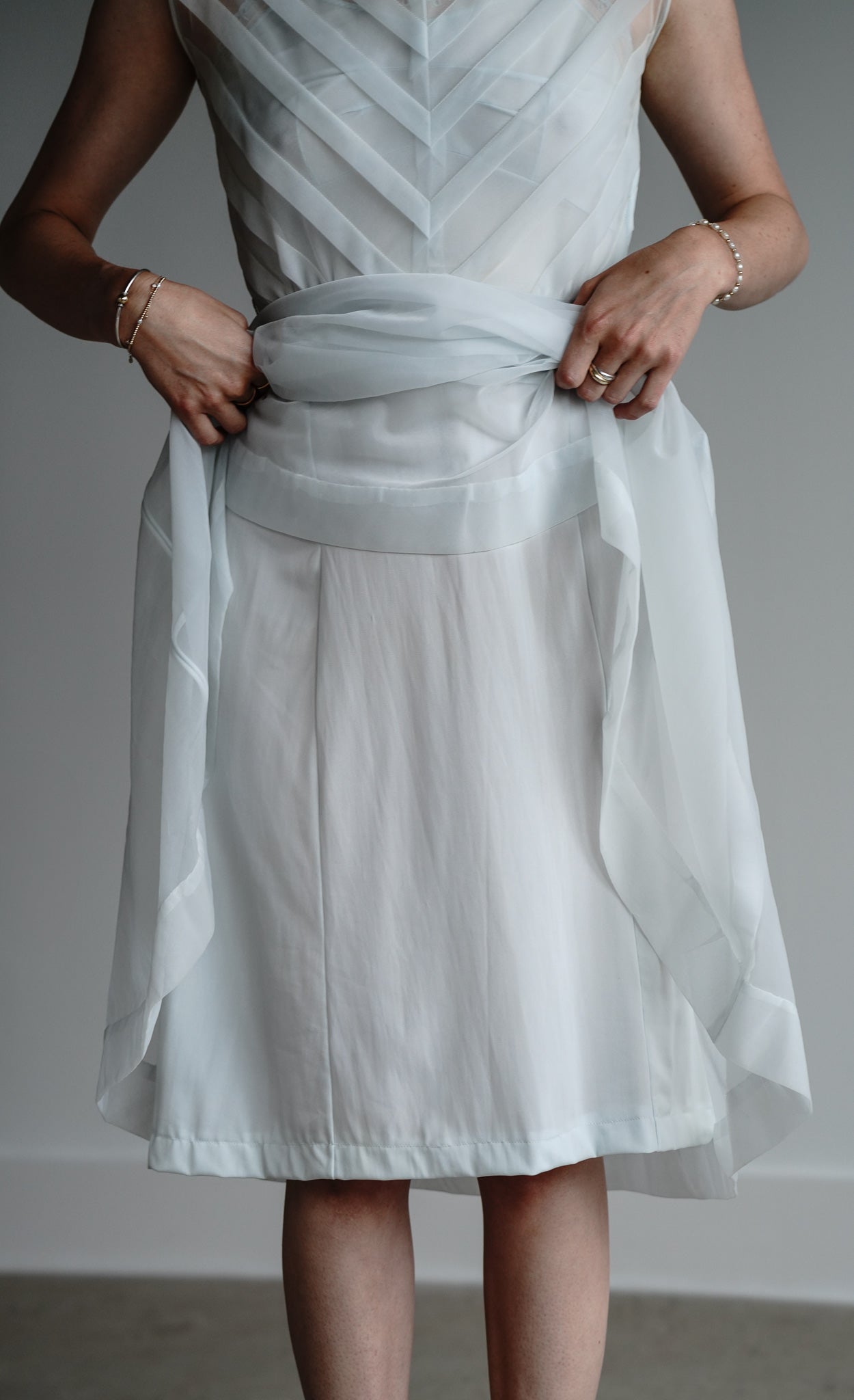 Vintage 50s Sheer Something Blue Dress