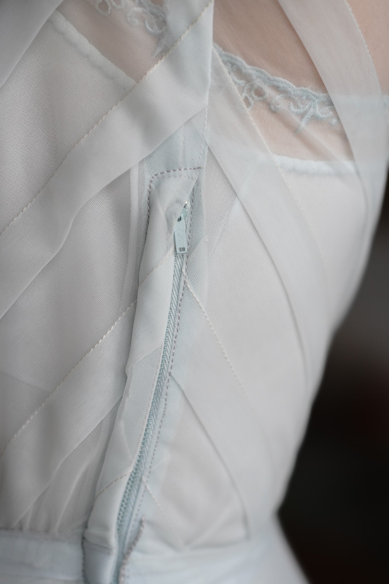 Vintage 50s Sheer Something Blue Dress