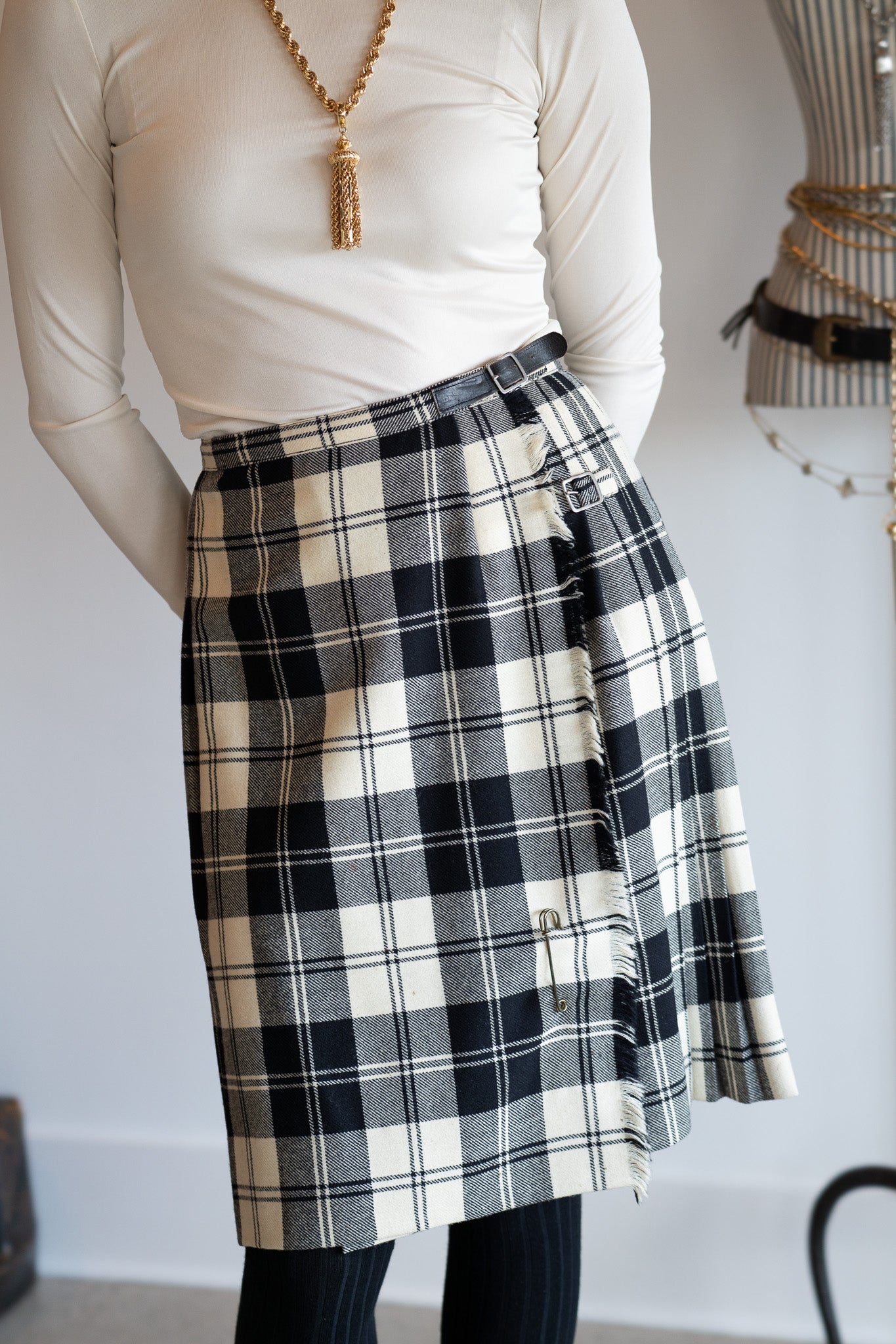 Vintage 60s W. Bill London Wool Kilt Skirt