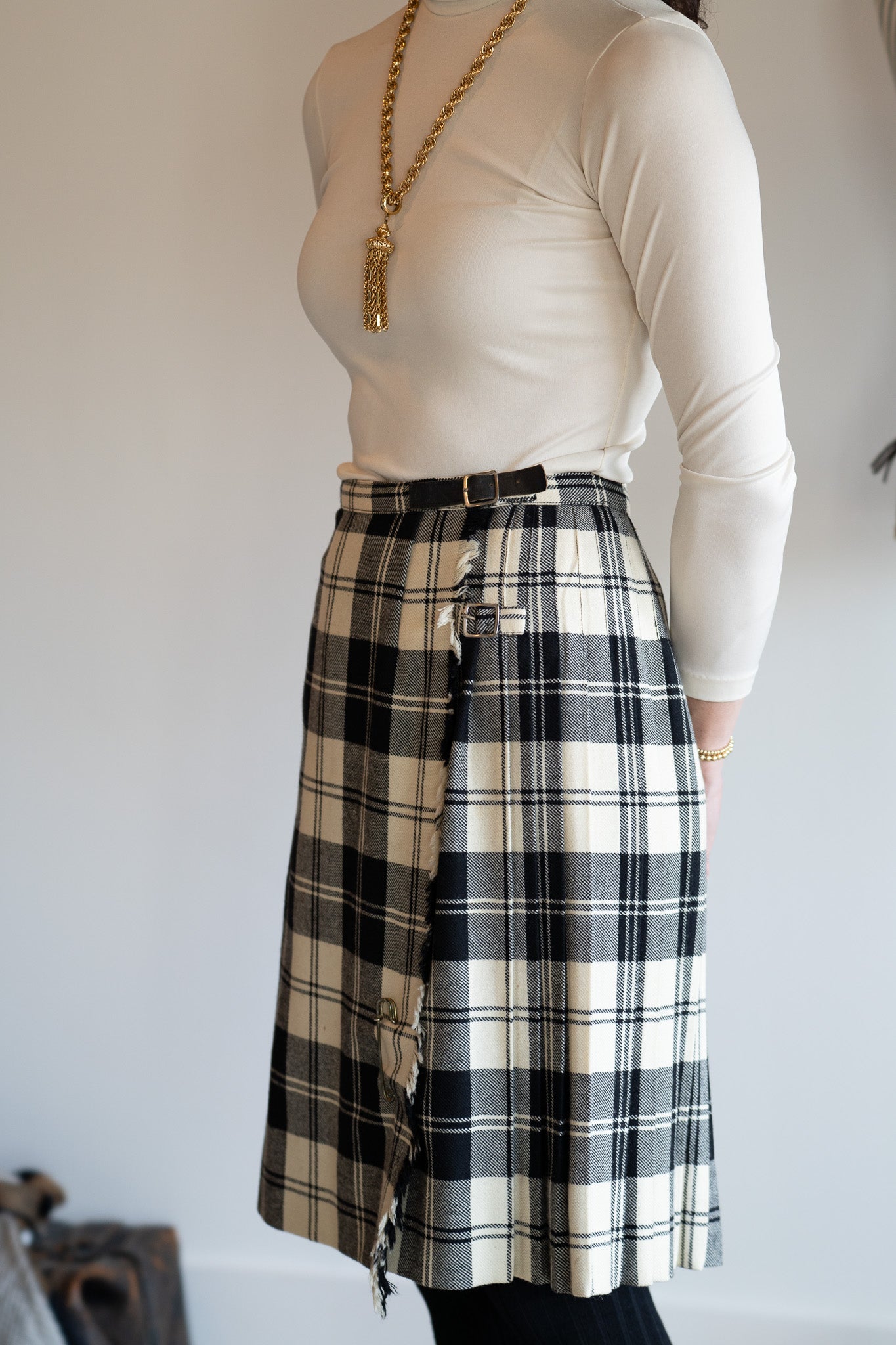 Vintage 60s W. Bill London Wool Kilt Skirt