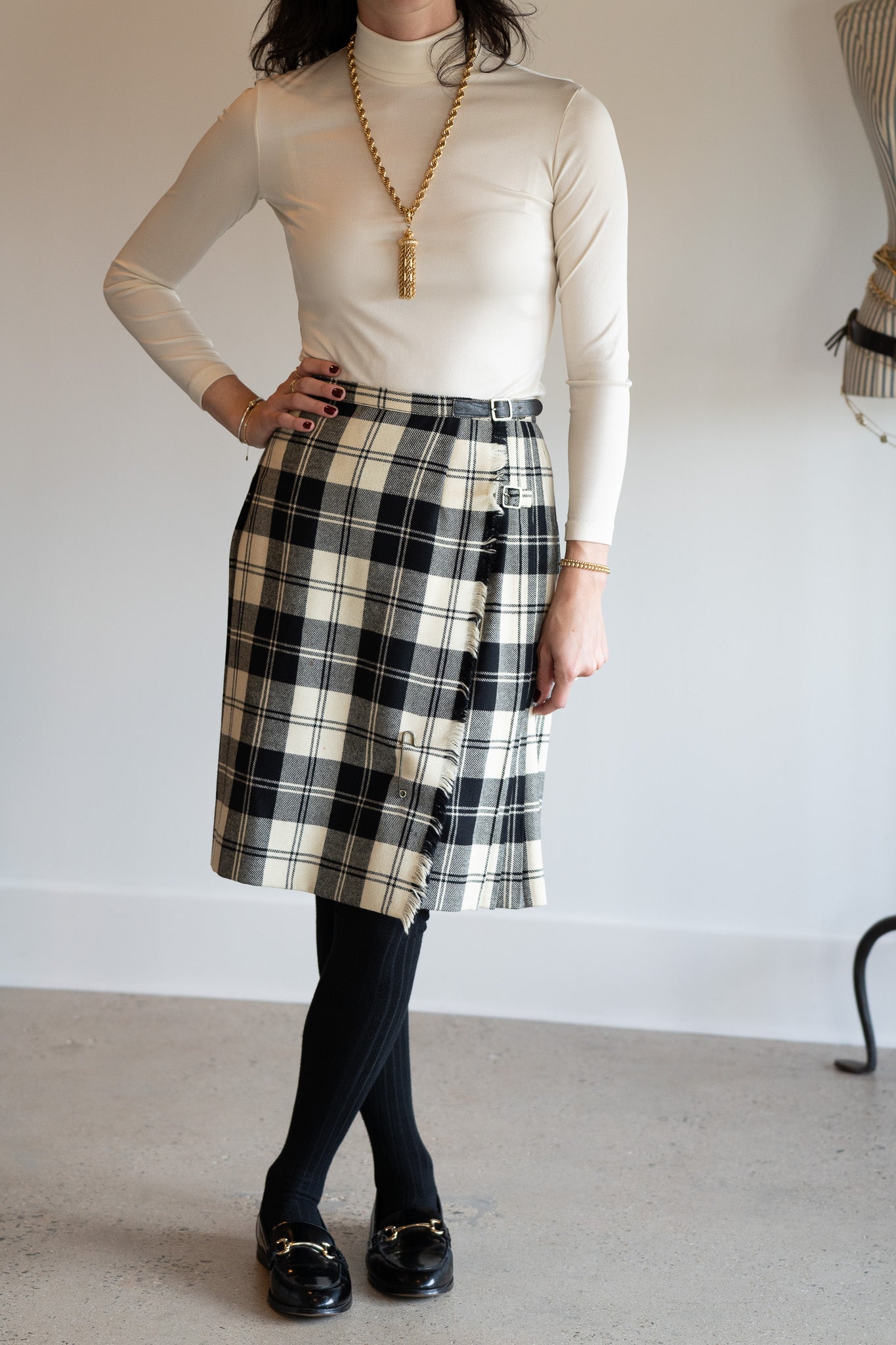 Vintage 60s W. Bill London Wool Kilt Skirt