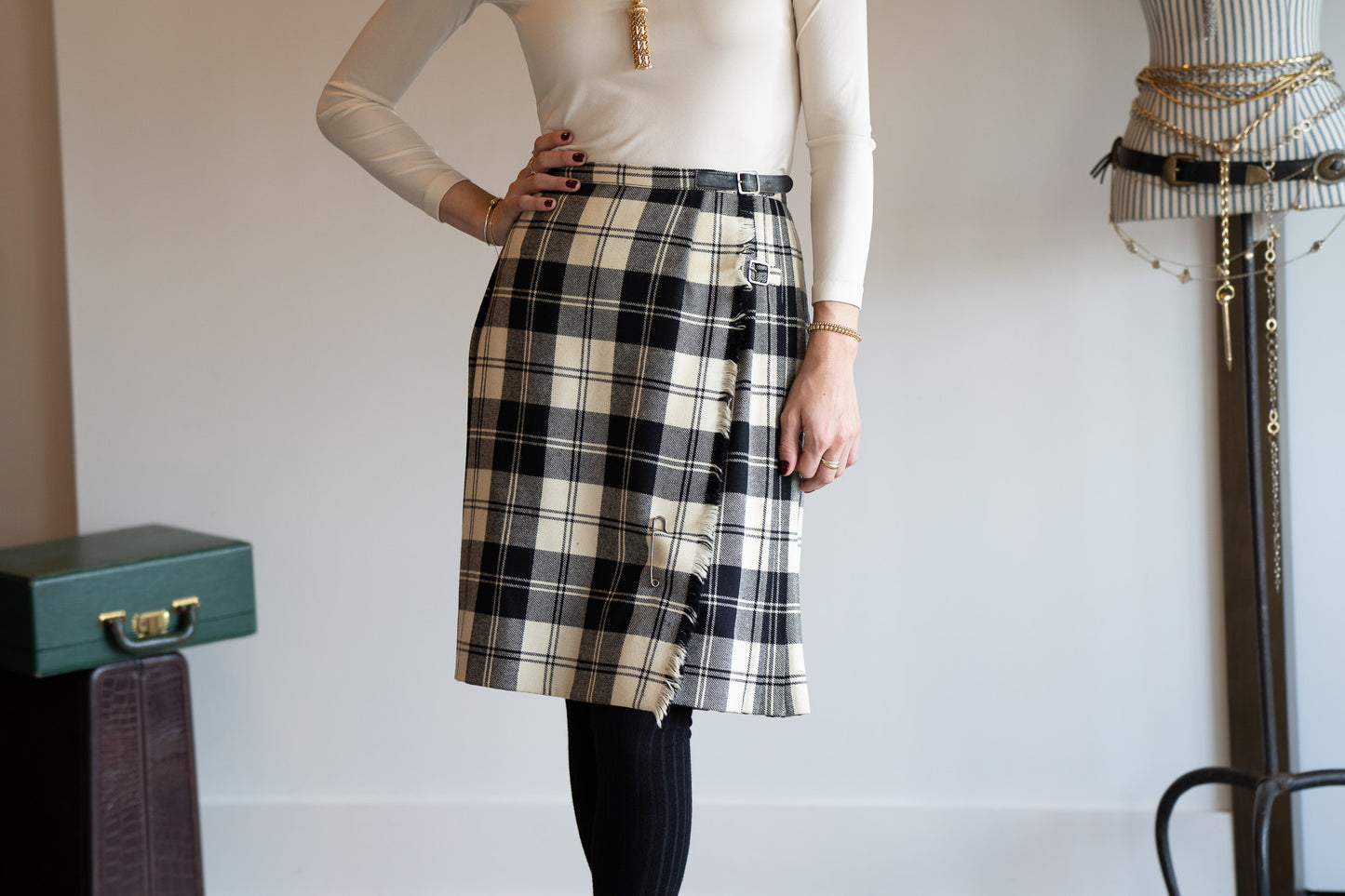 Vintage 60s W. Bill London Wool Kilt Skirt