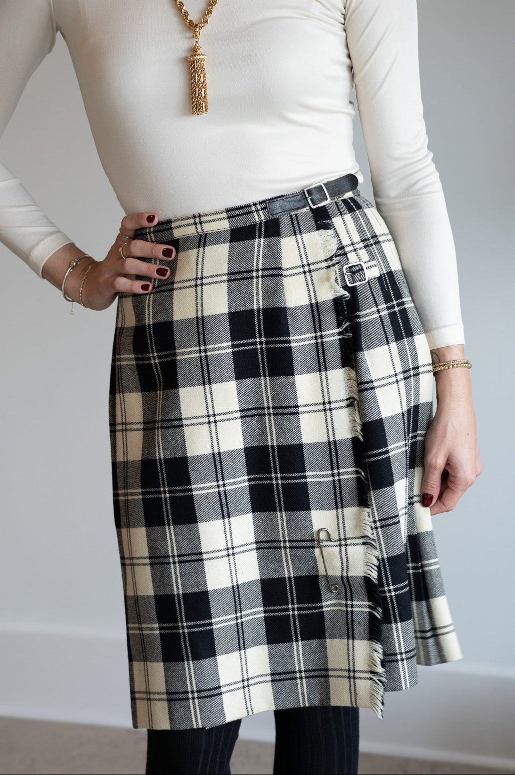 Vintage 60s W. Bill London Wool Kilt Skirt