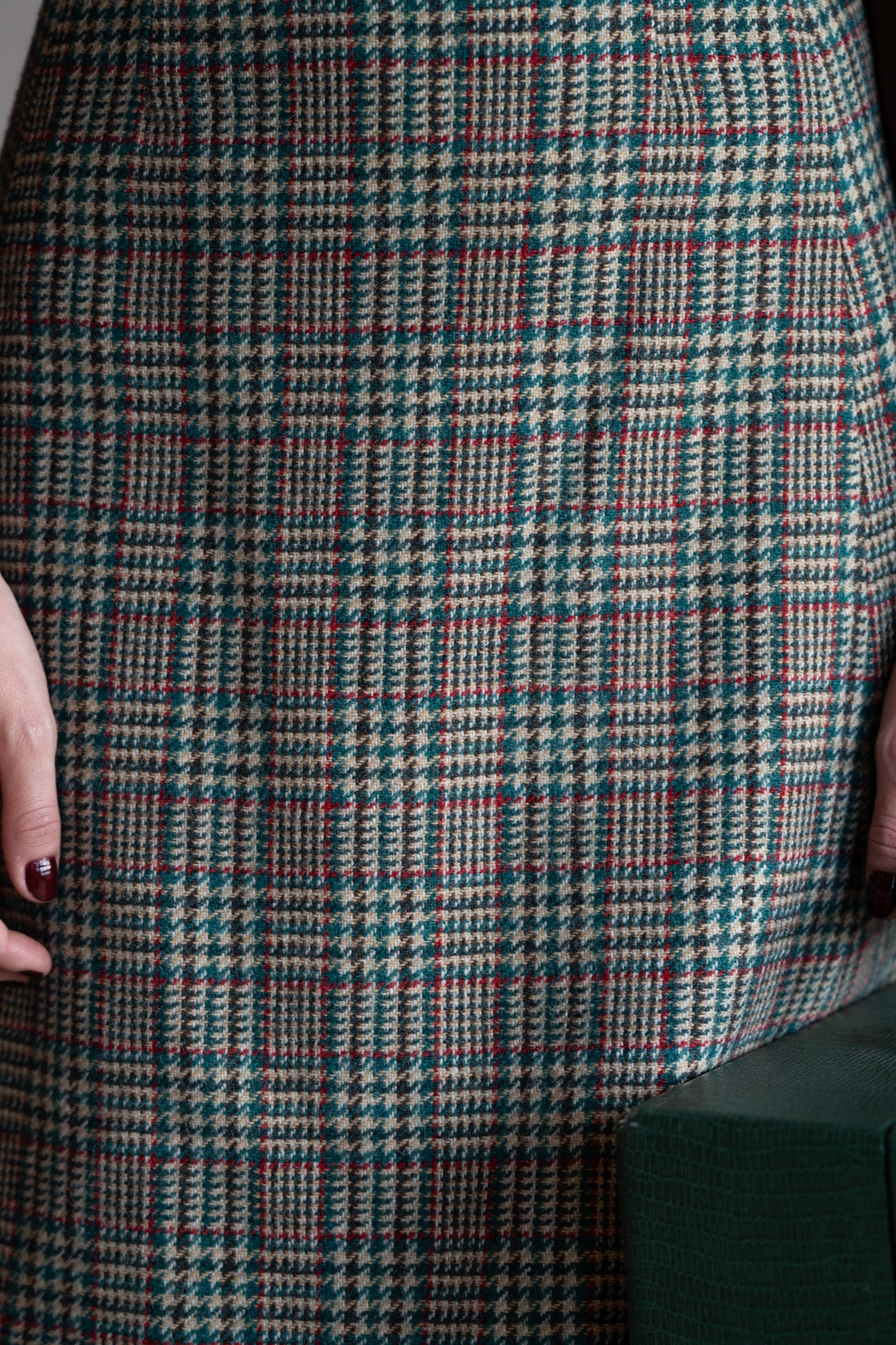 Vintage 60s Glen Check Wool Skirt