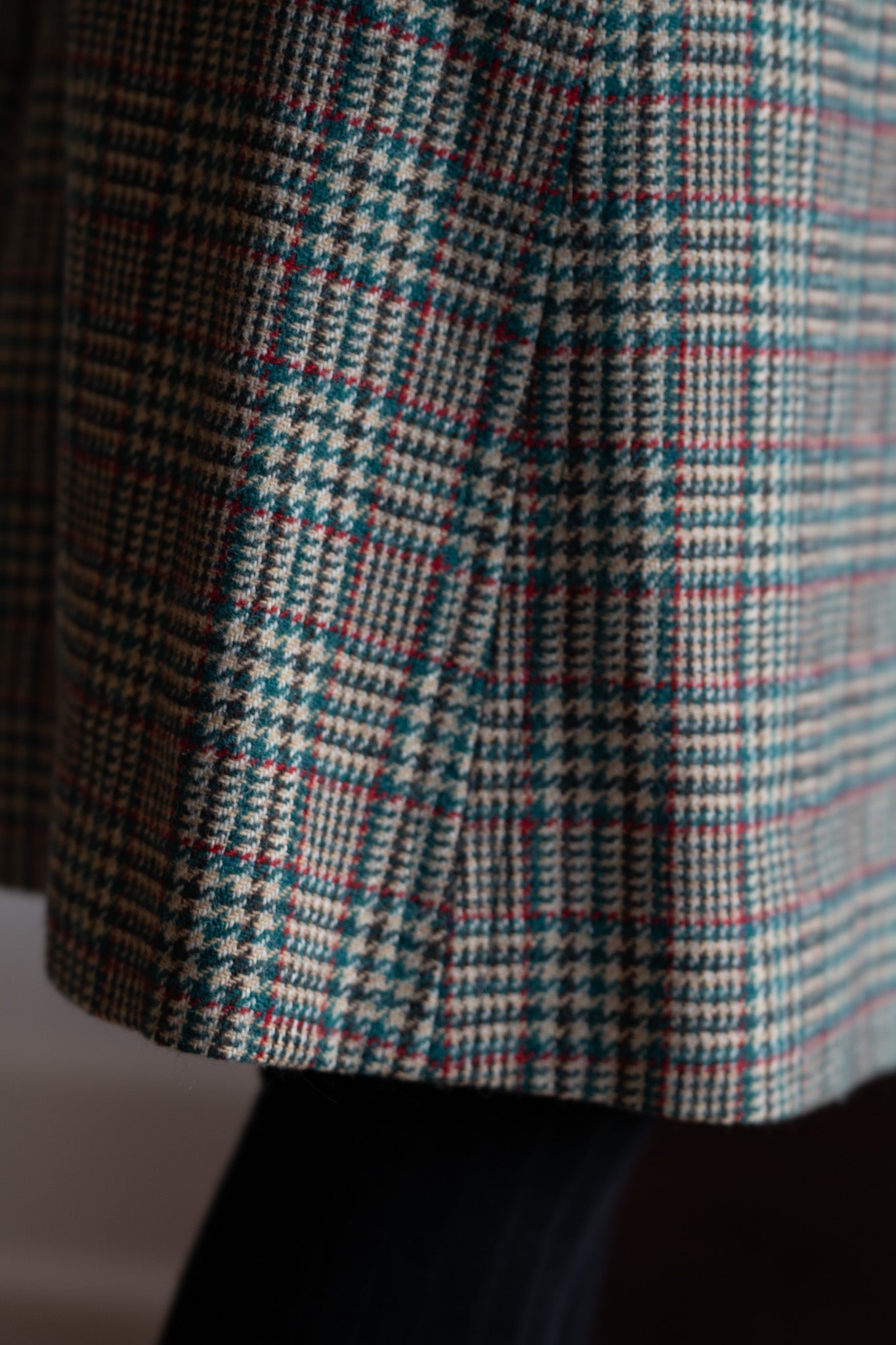 Vintage 60s Glen Check Wool Skirt